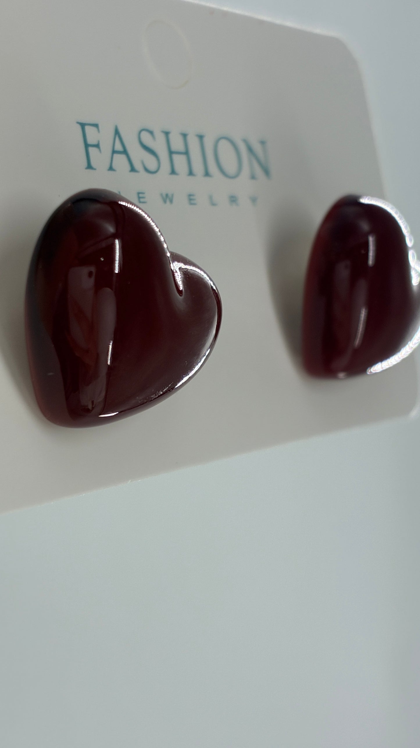 Red Heart Shaped Earrings
