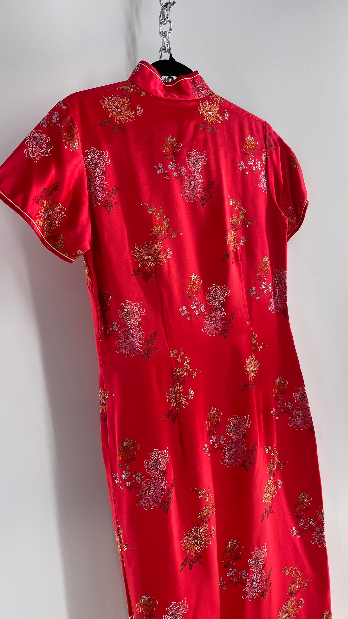 Vintage Golden Bee Silk Chinese QiPao (C) (36)