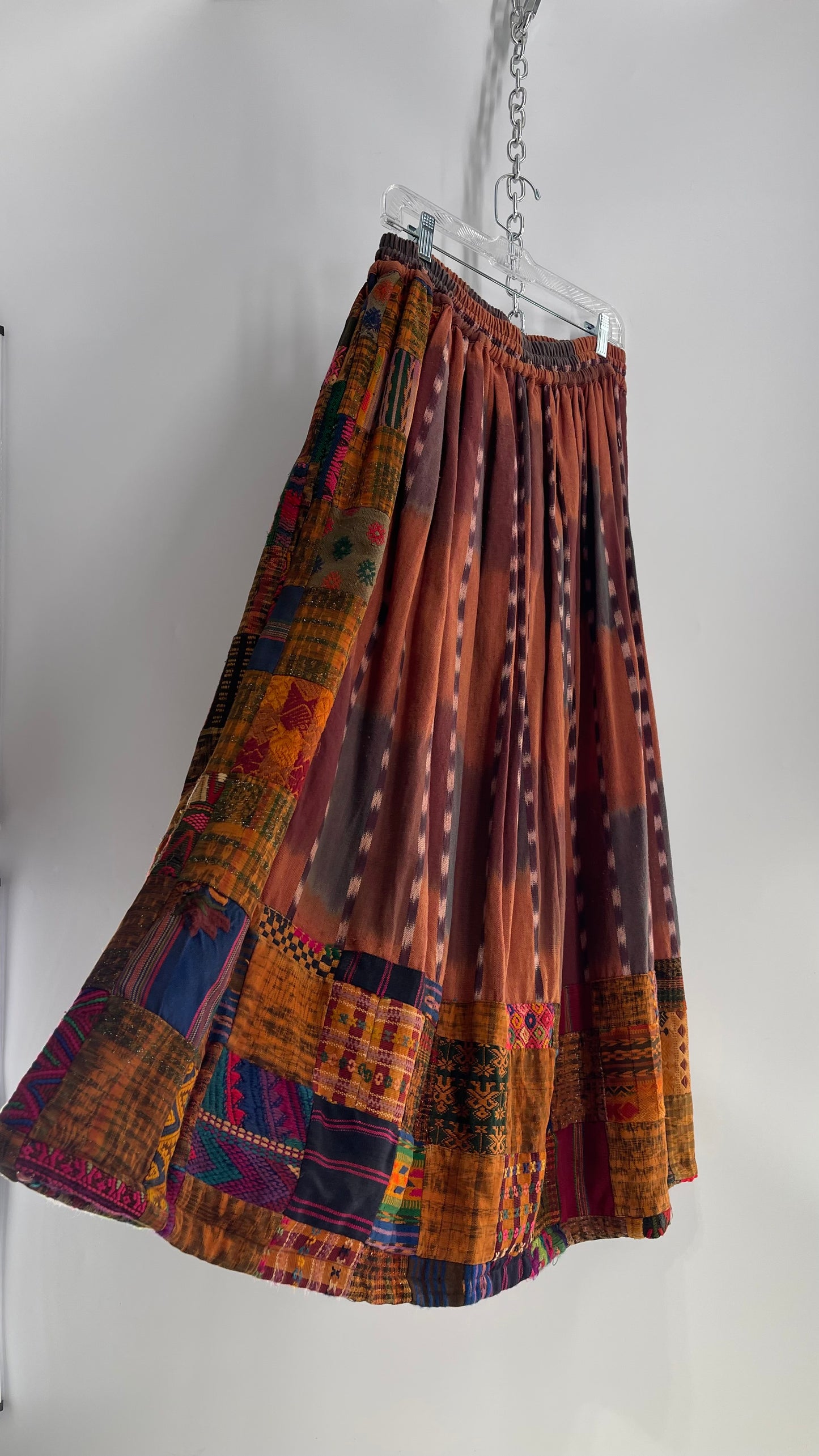 Laise Adzer Vintage Heavily Embroidered, Linen Patchwork Set (M/L)