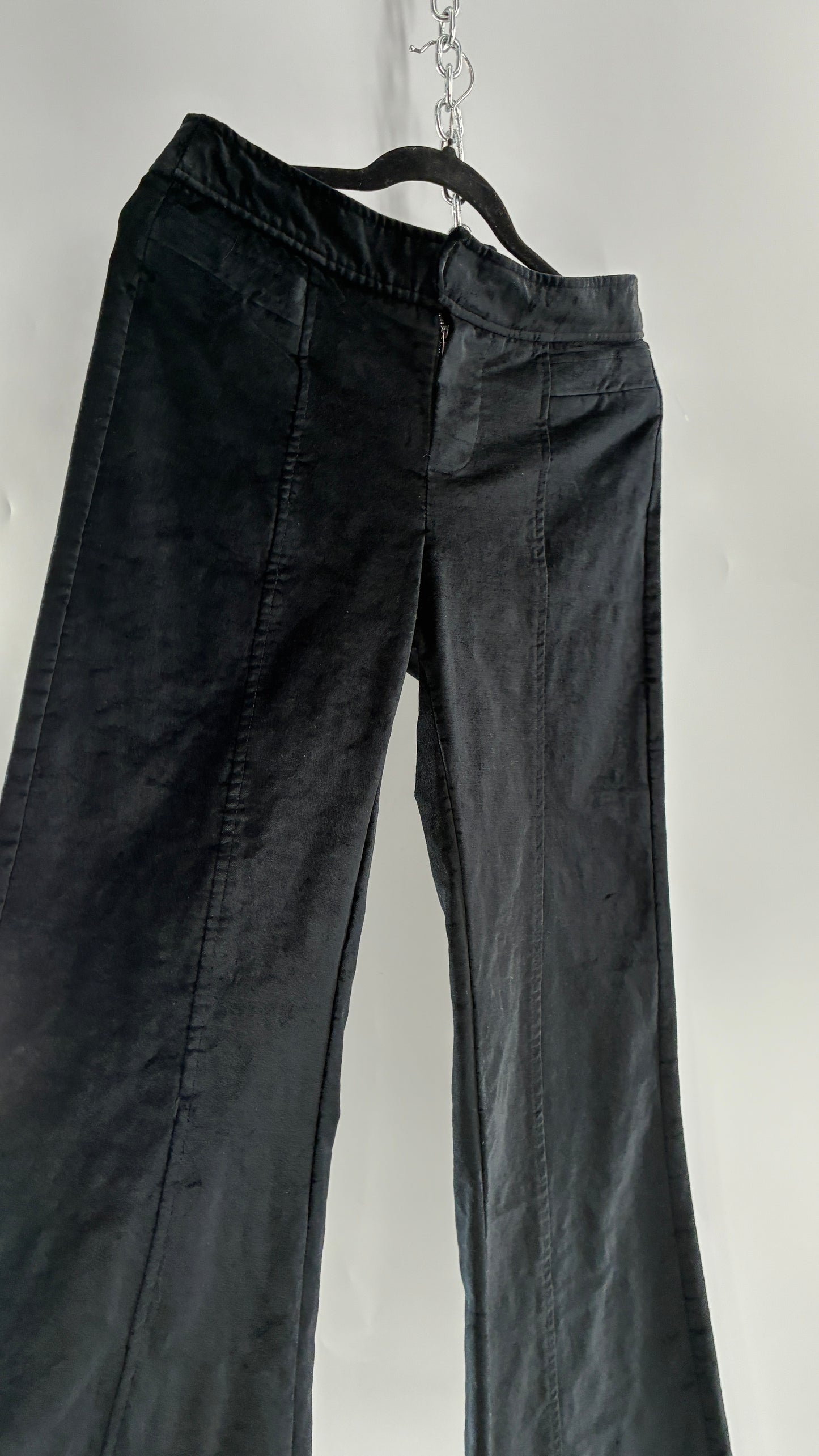 Free people Black Heavy Velour Velvet Walk with You Kick Flare Hot Pants(6)