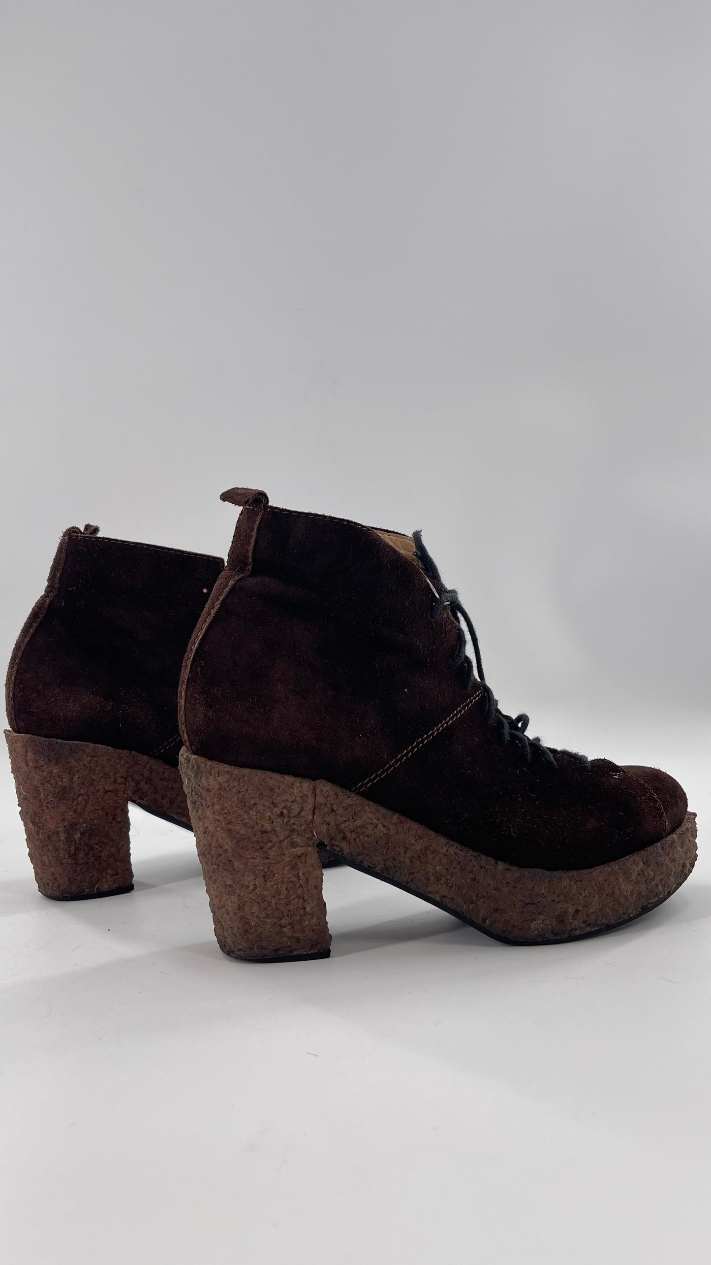 Vintage Amish Brown Lace Up Suede Boots - Apparently Size 7-71/2
