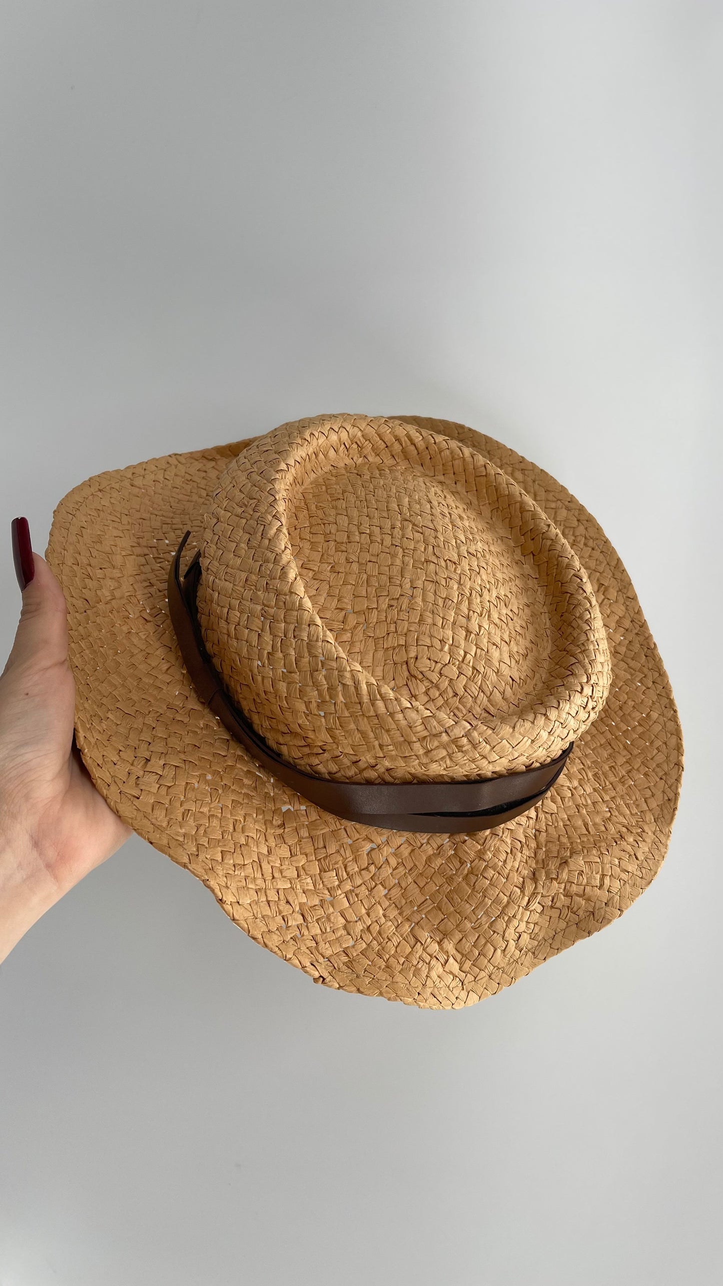Staring at Stars Tan Straw Sun Hat with Belted Detail