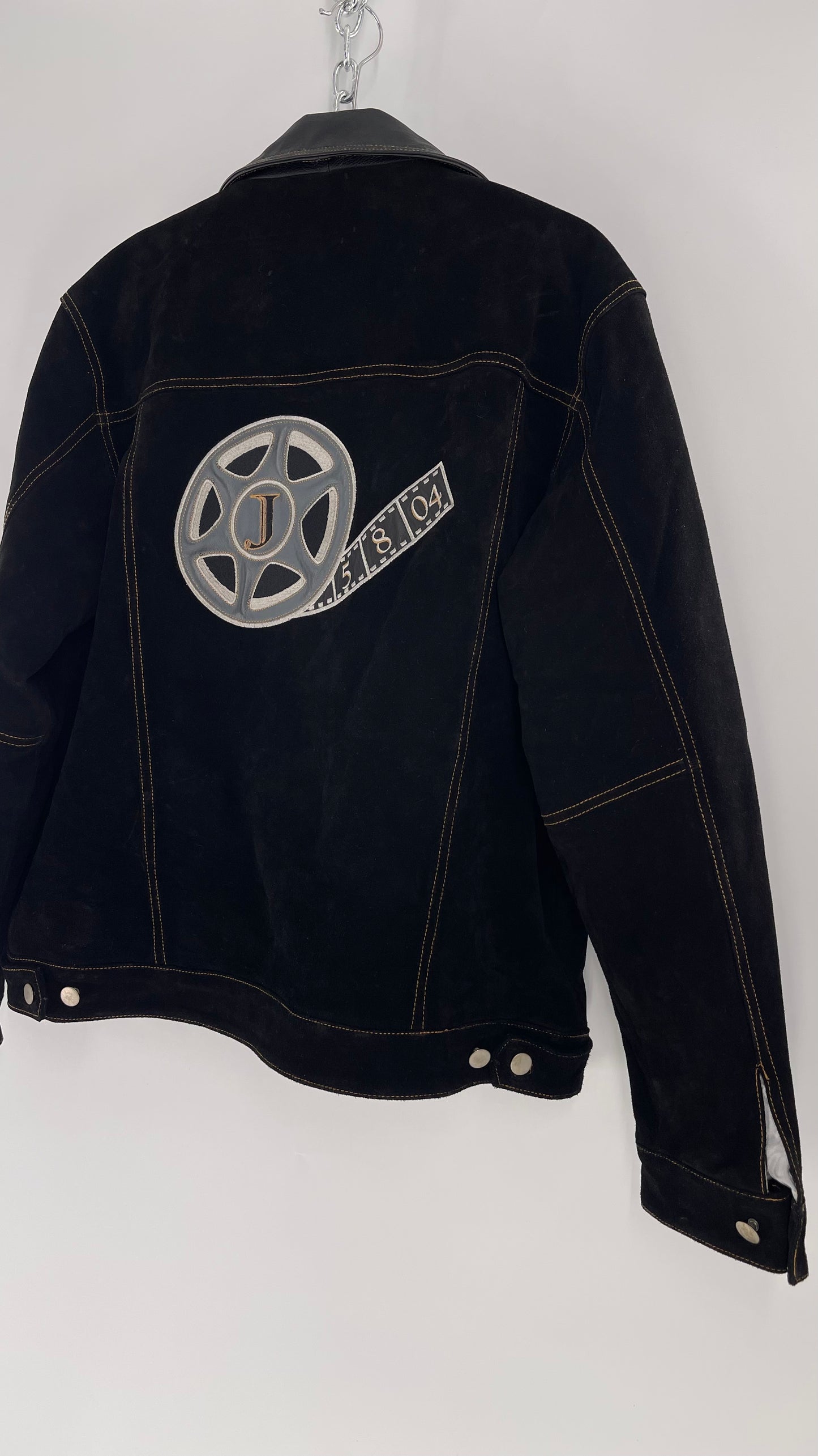 Vintage Extreme Black Suede Heavy Duty Cinematic Jacket (Medium)