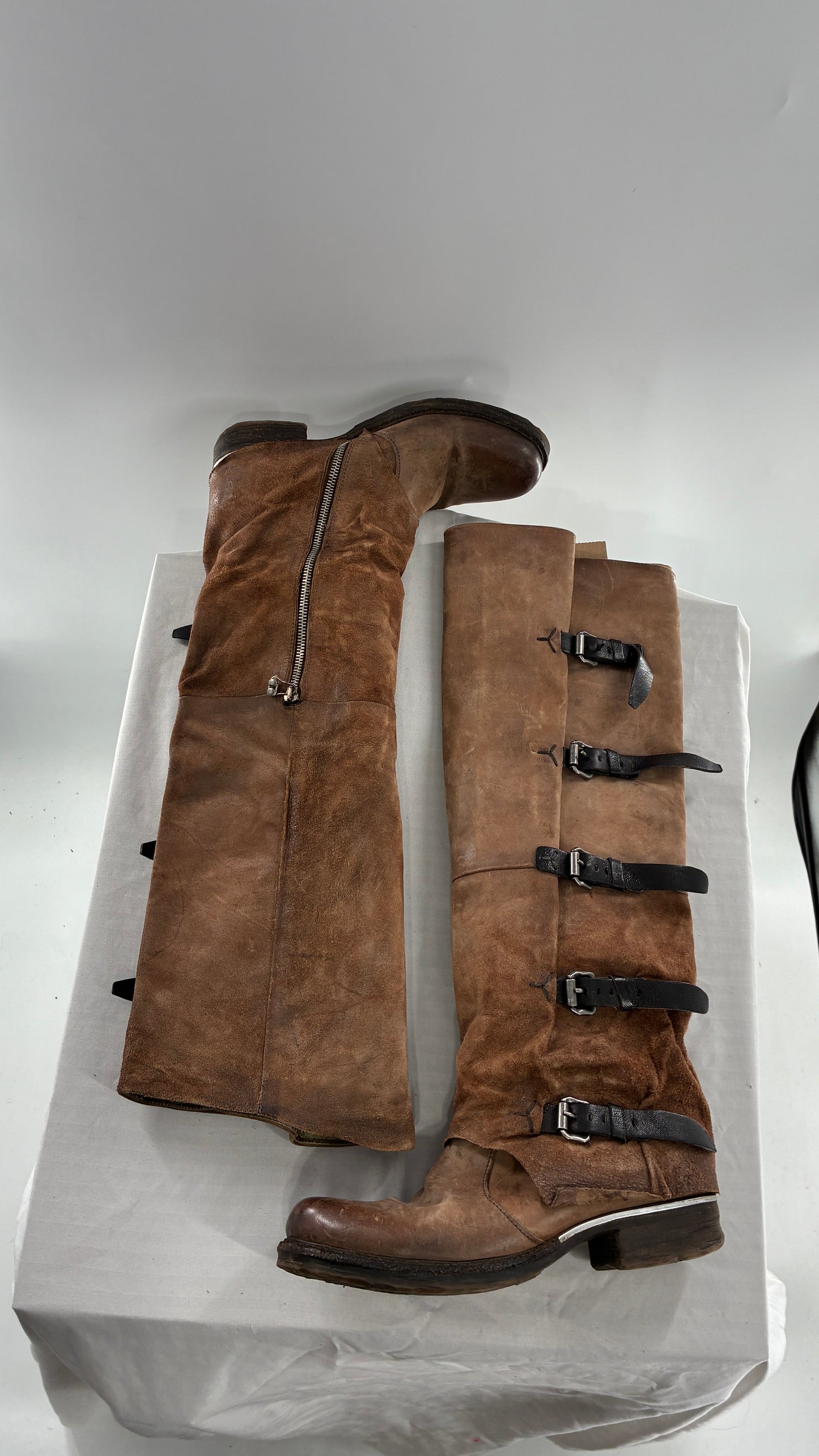 Tatum Over the Knee AS98 Distressed Worn Boots (41)