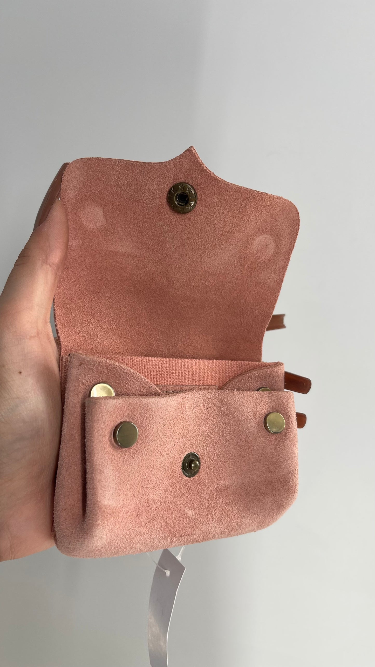 Urban Outfitters Rose Pink Suede Leather Wallet Belt Bag