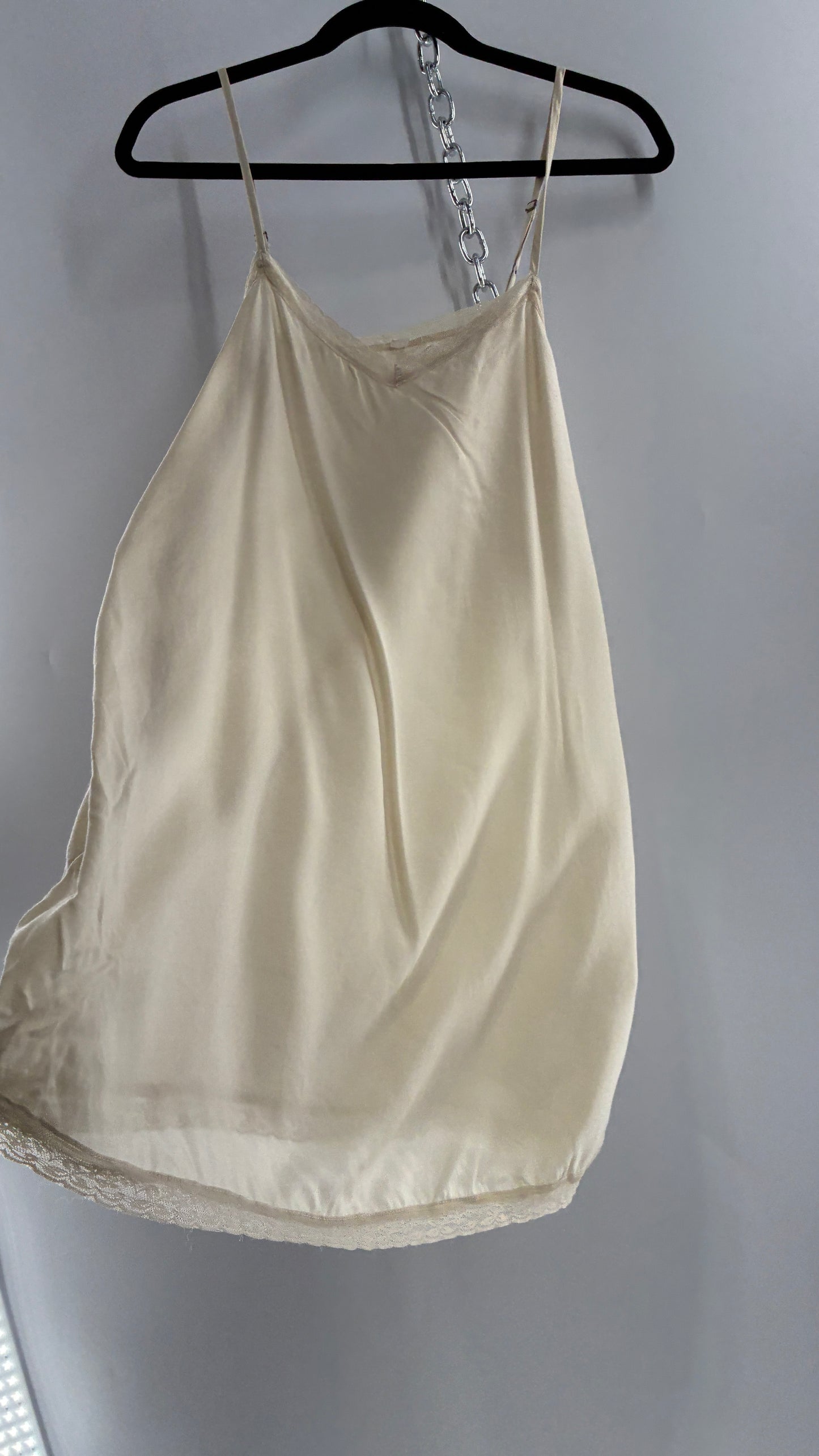 Beige Slip Dress with Lace Trim (2)