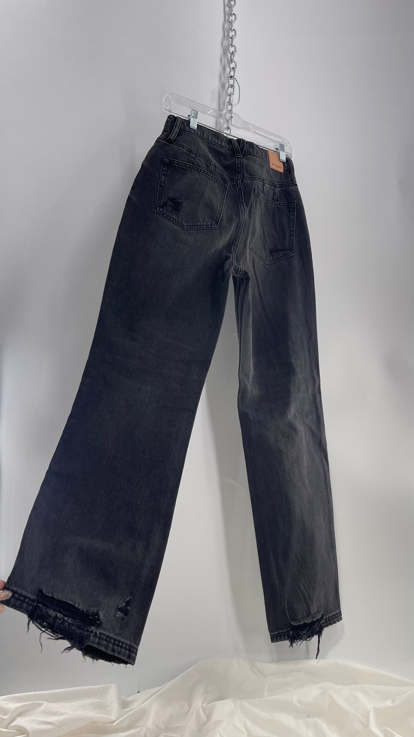 Free People Distressed Black/Grey Jeans with Tags Attached (28)