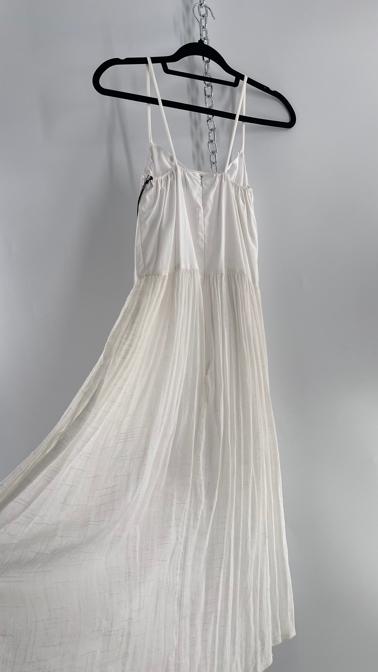 ØM Objects Without Meaning White Dress with Woven Skirt and Tags Attached (Large)