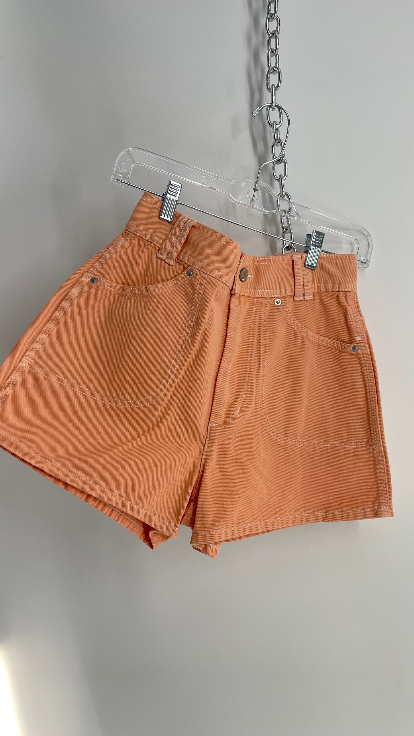 BDG Orange High Waisted Short with Contrast Stitch (28)