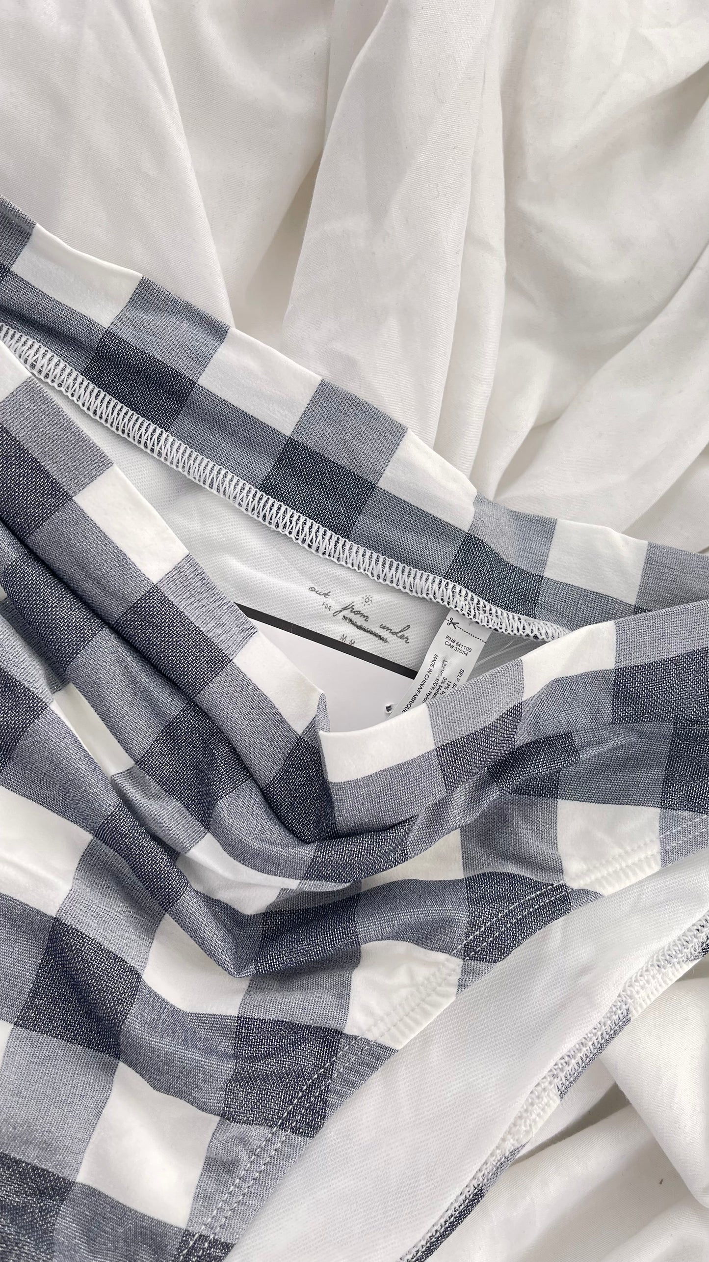Urban Outfitters Out From Under Gray Glitter Gingham/Picnic 90s Cut Swim Bottoms (Medium)