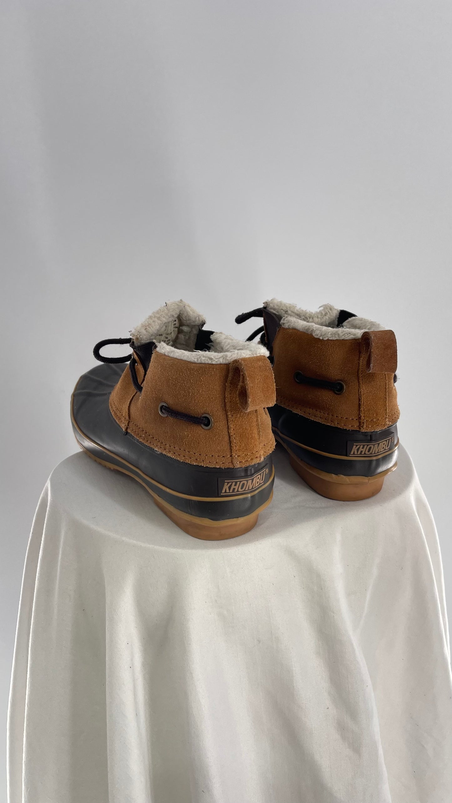 Vintage Khombu Suede Leather Short Snow Duck Boot (7)