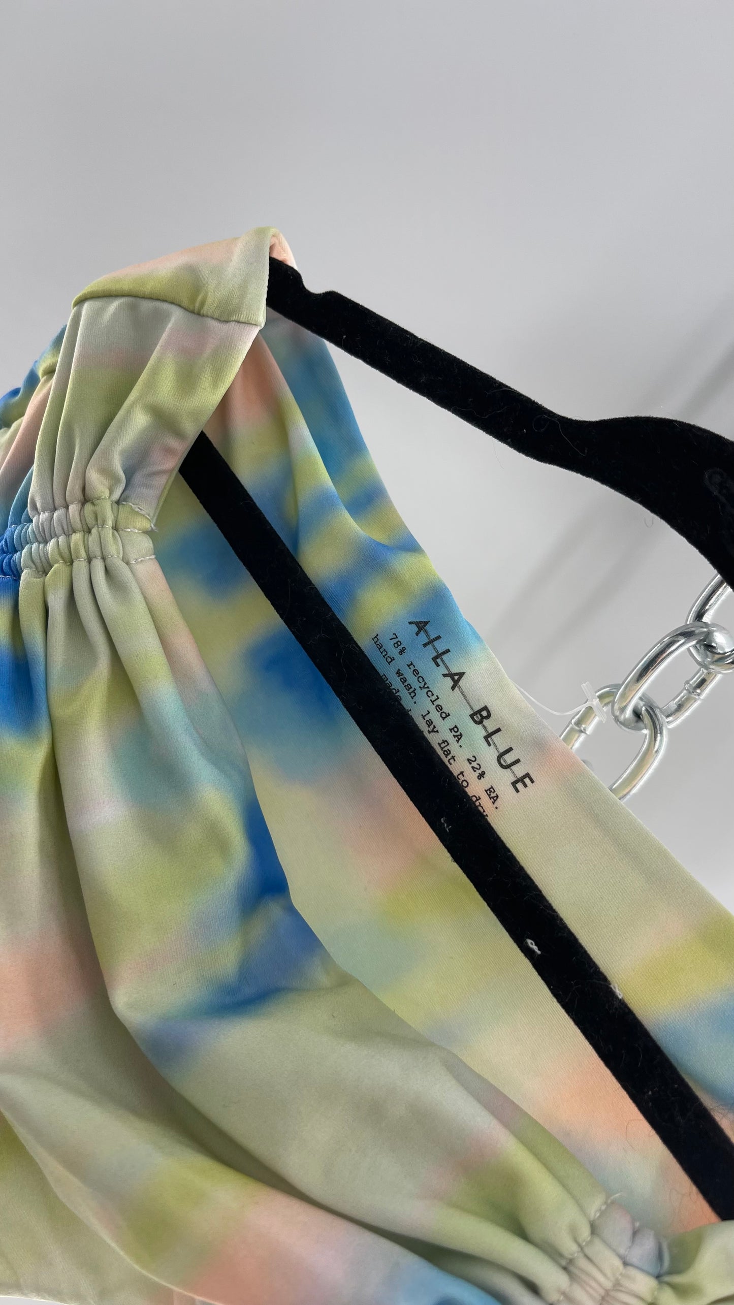 AILA BLUE Pastel Tie Dye Cheeky Swim Bottoms (Small)