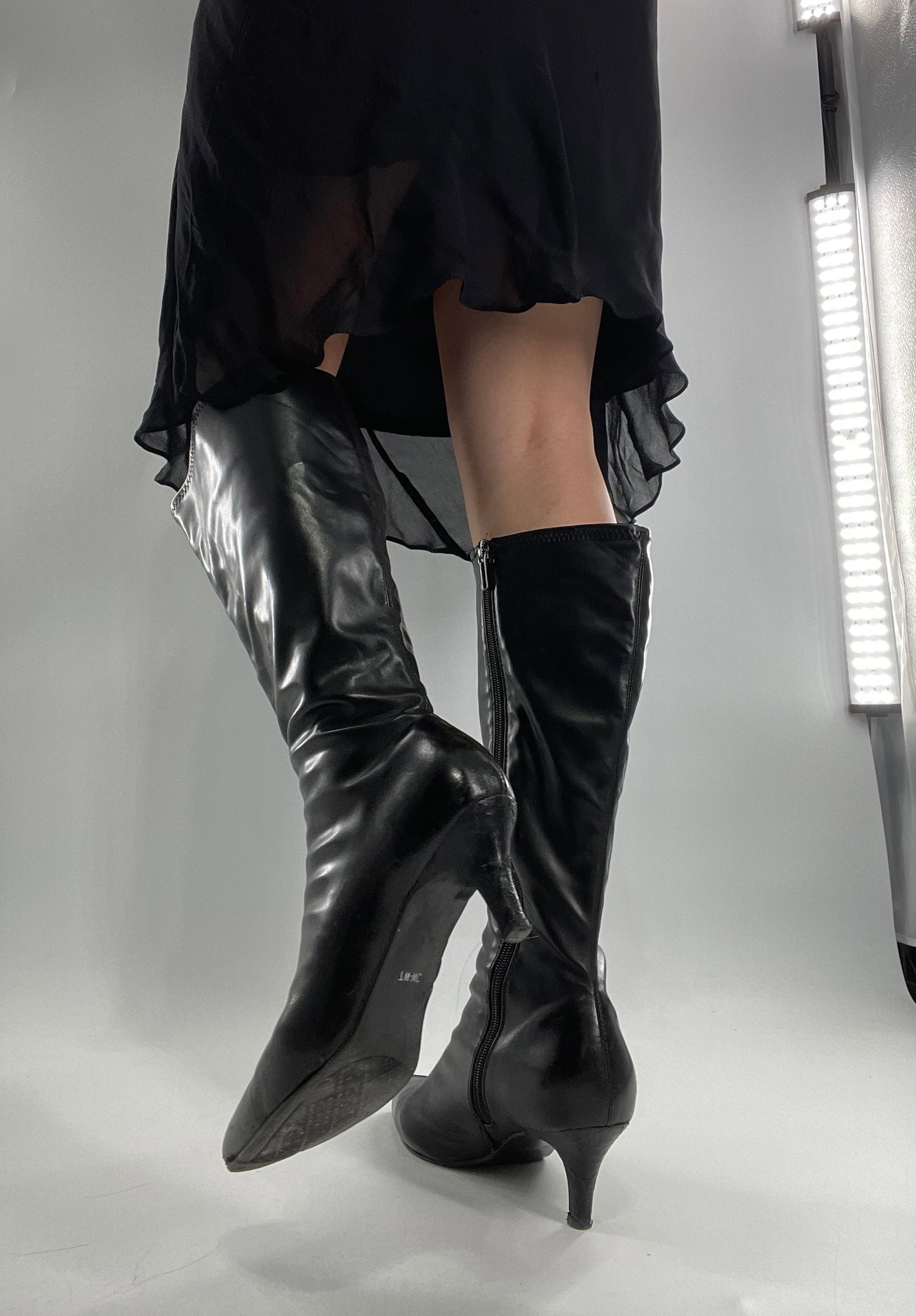 Vintage Kitten Heel Knee High Boots