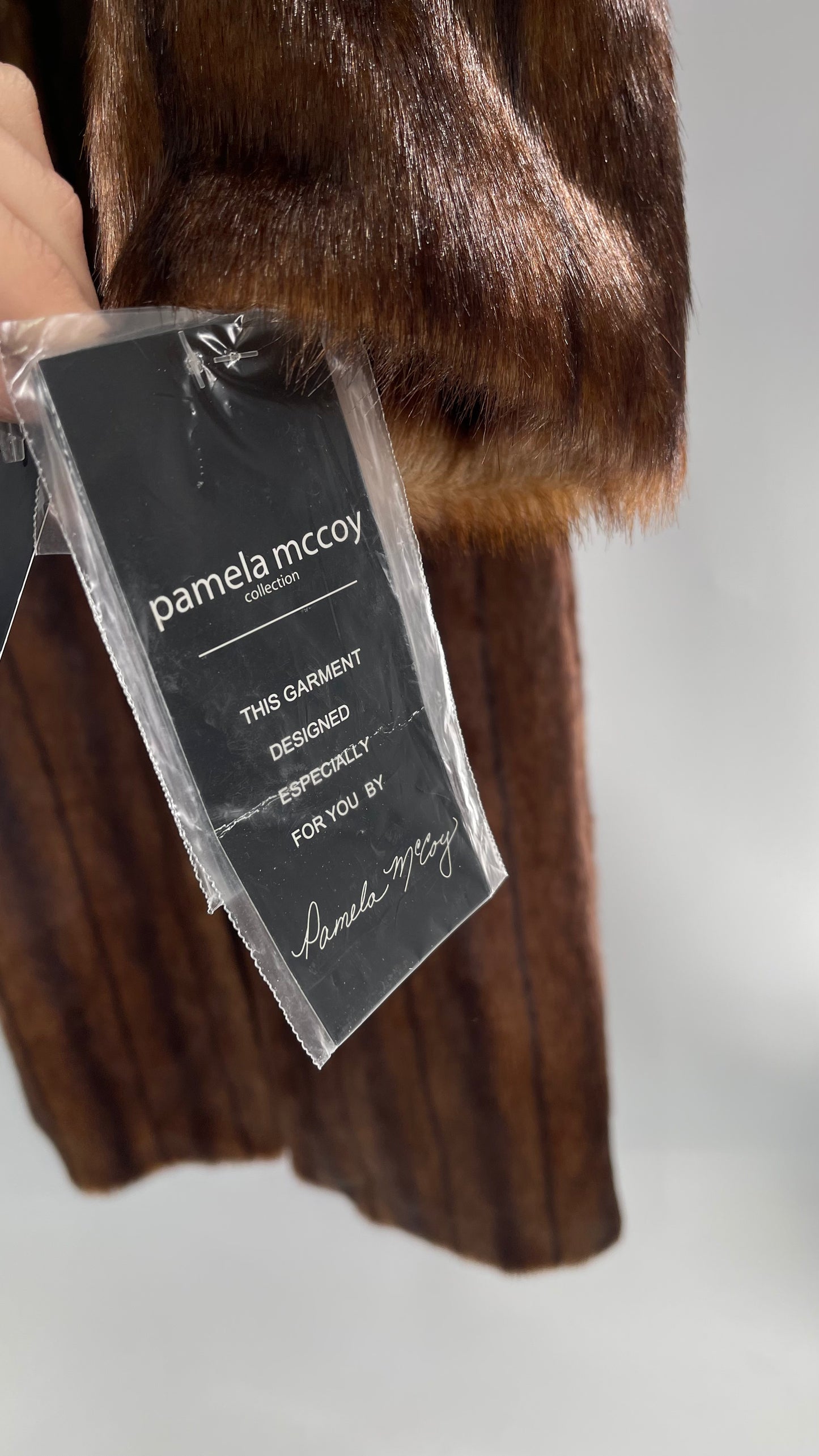 Deadstock Vintage Pamela McCoy Full Length Faux Fur Duster Coat (XS)