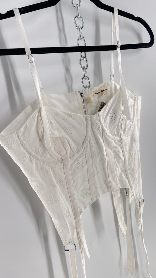 For Love and Lemons White Eyelet Lace Corset with Tags Attached (Large)