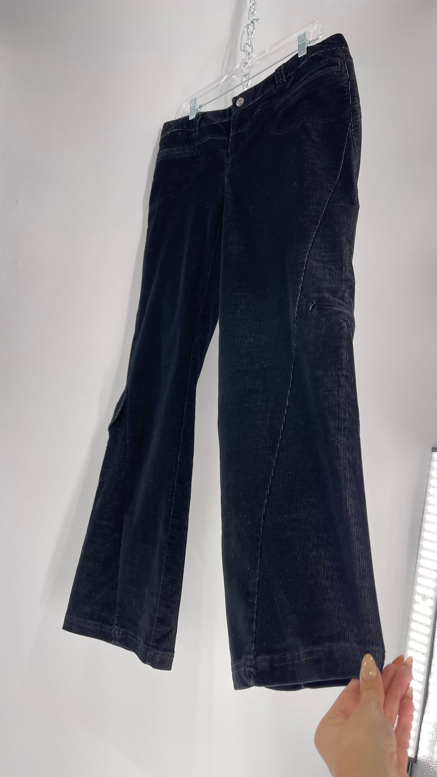 Athleta Black Flare Corduroy Pants (Size 14/L)