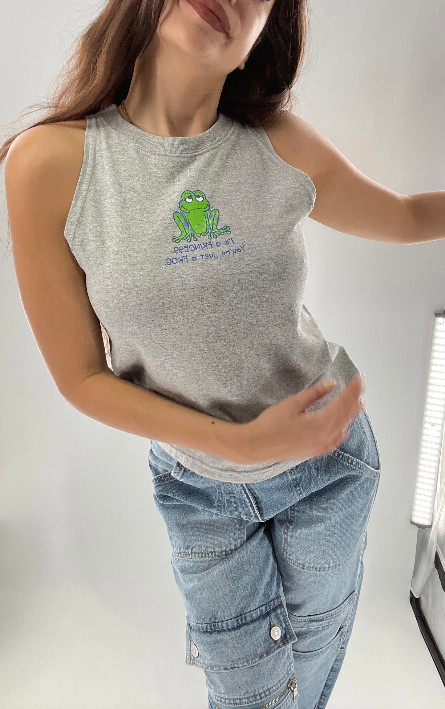 Deadstock Vintage Cropped Tank “I’m a Princess. You’re just a frog”
