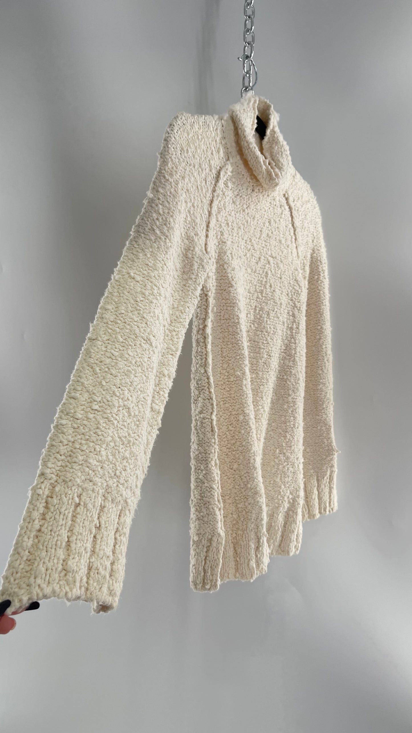 Moth Anthropologie Juliette Ivory White Knit Turtleneck Sweater(XS)