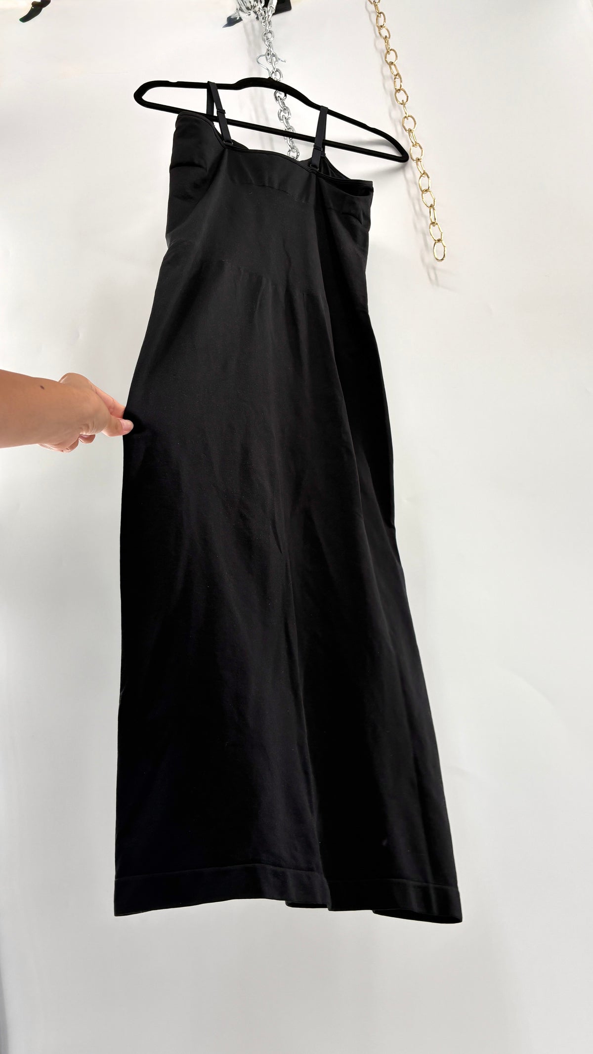 NWOT Black Spandex Thick Stretchy Midi Dress (M/L)