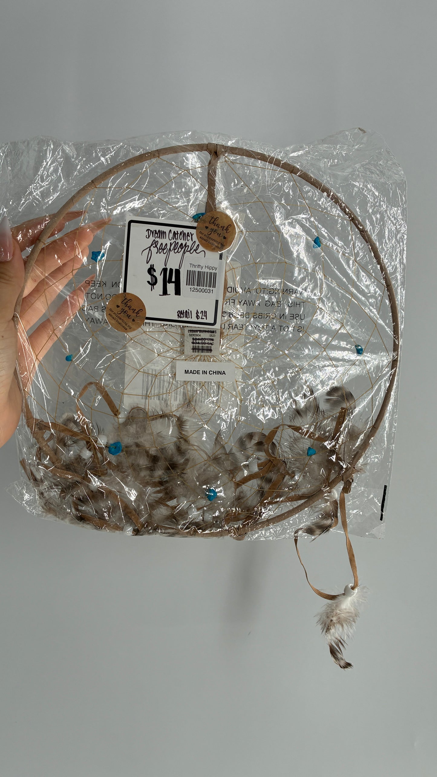 Urban Outfitters Dream Catcher with Feather and Beaded Details