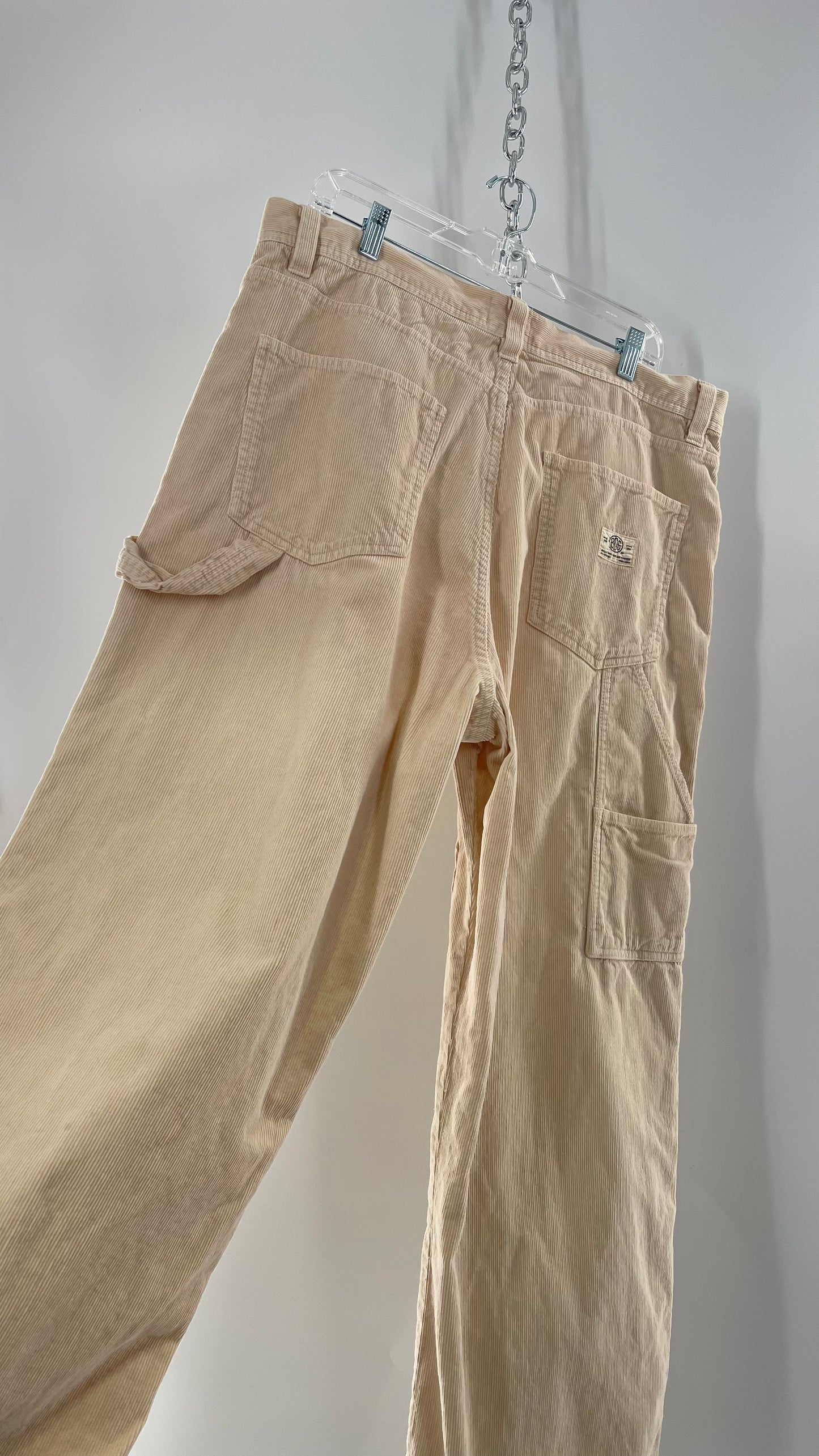 Urban Outfitters BDG Beige Corduroy Cargos with Leg Patches (36)