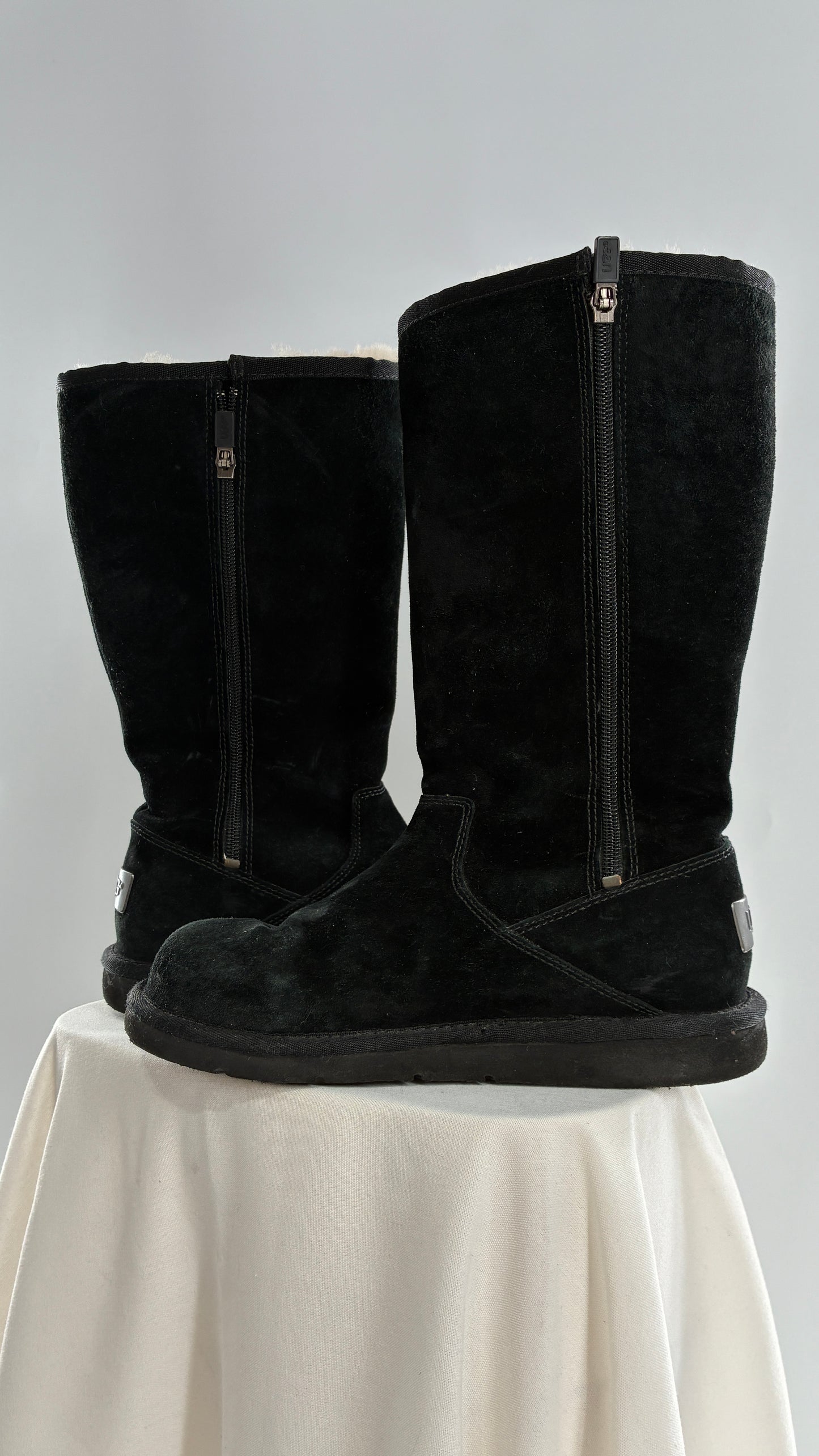 UGG Australia Black Suede Tall Cargo Boot (6)