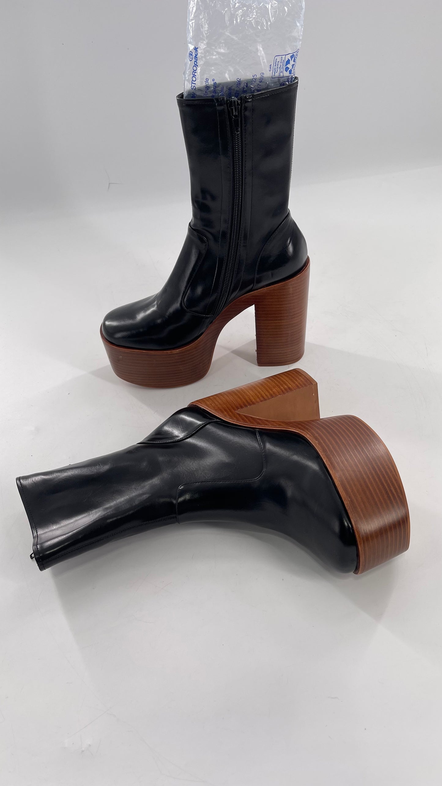 Jeffrey Campbell Mexique Black Boot with Platform And Chunky Wooden Heel (8)