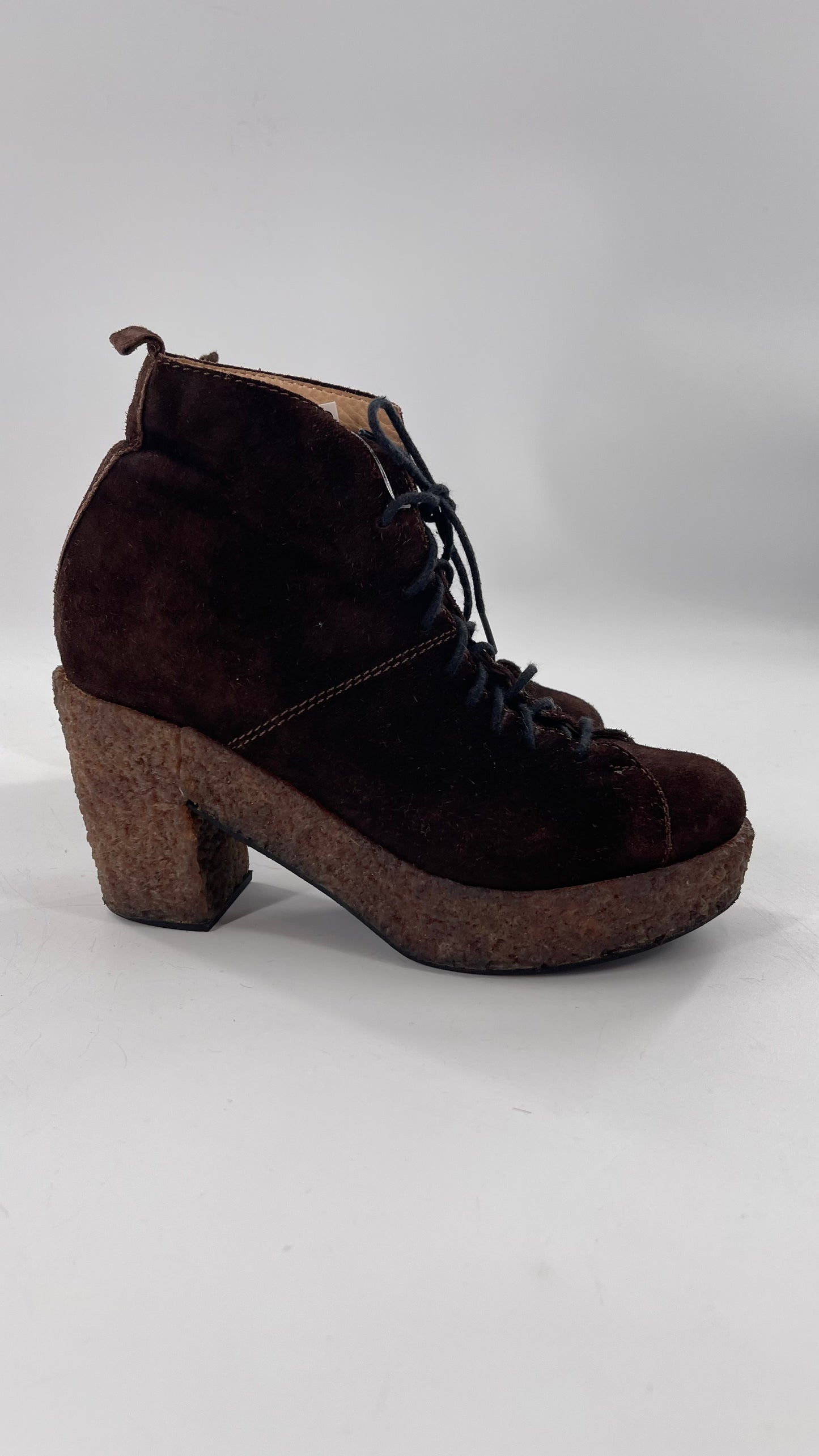Vintage Amish Brown Lace Up Suede Boots - Apparently Size 7-71/2