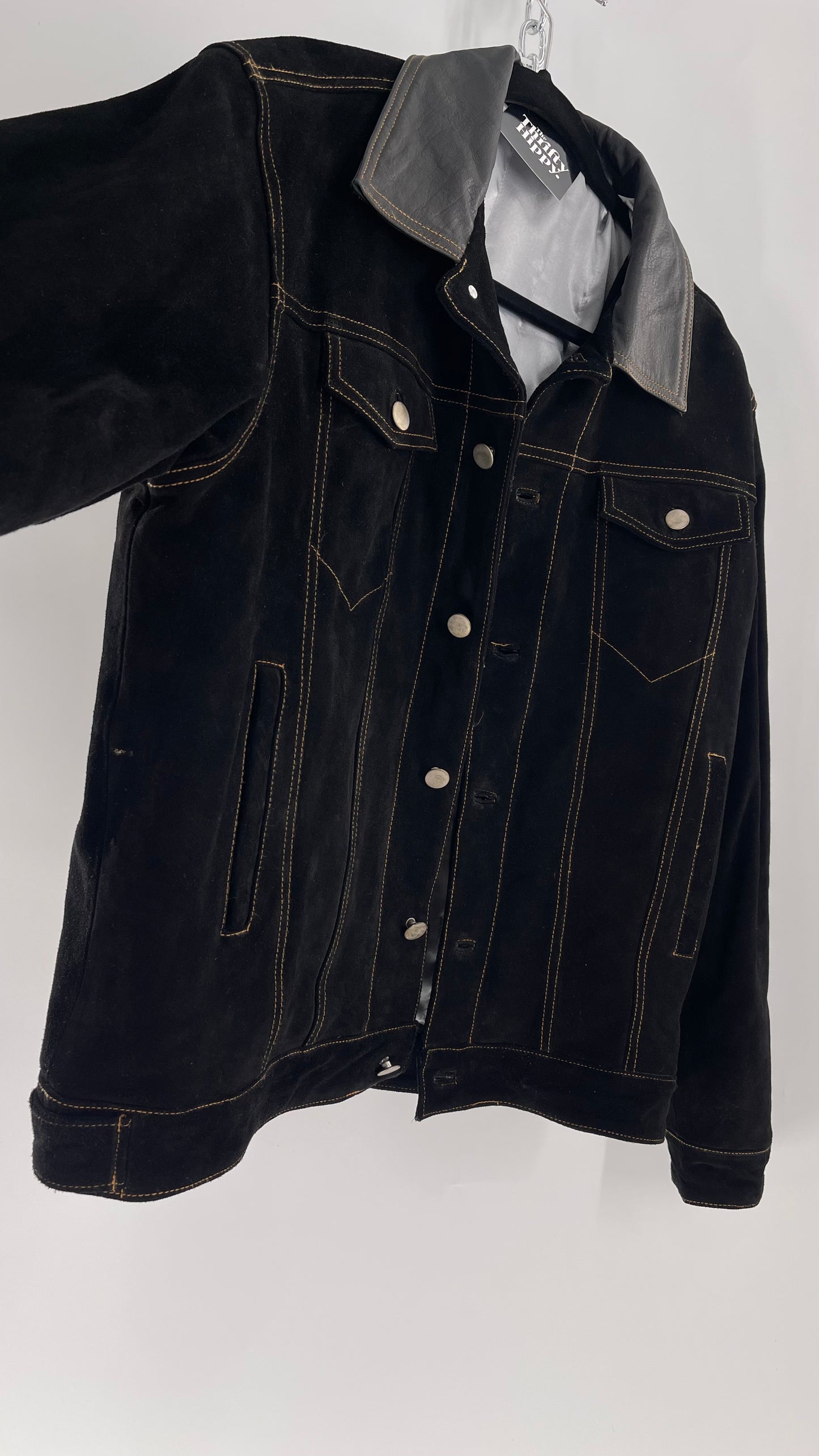 Vintage Extreme Black Suede Heavy Duty Cinematic Jacket (Medium)