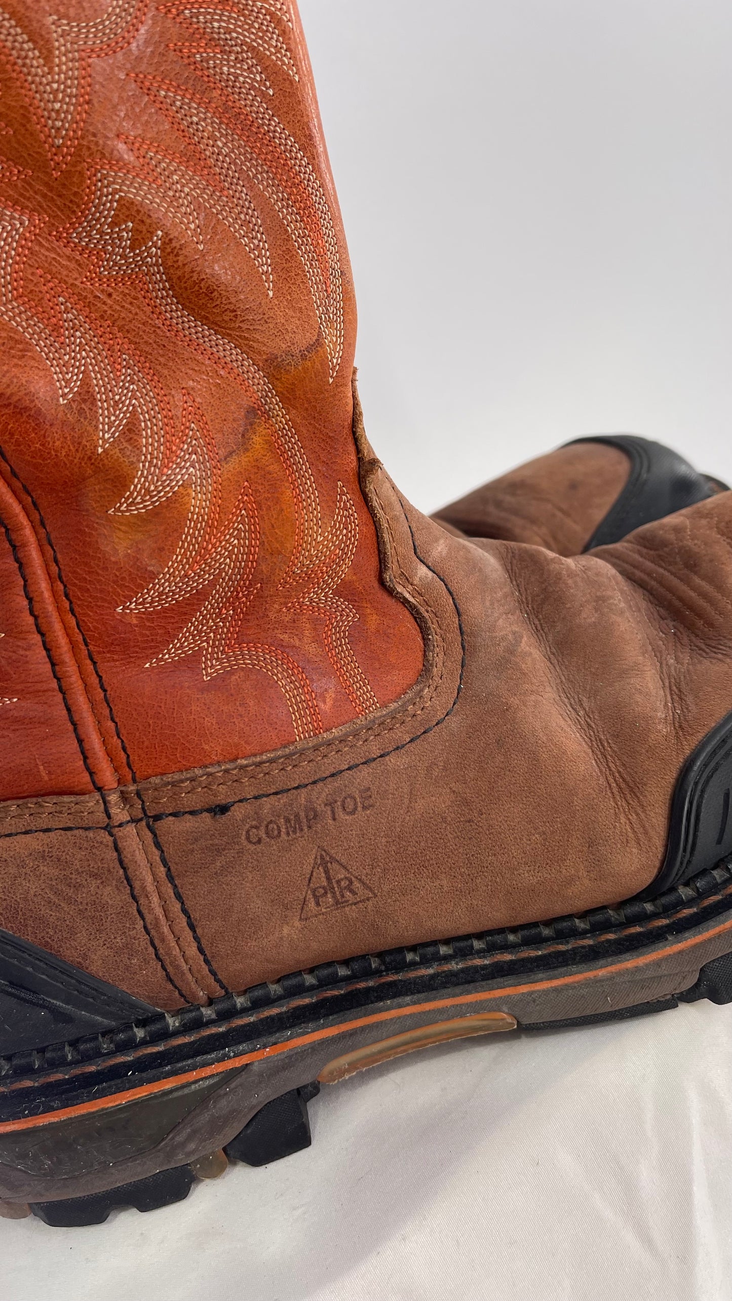 Cody James Men’s Leather Decimator Western Work Boot Nano Composite Toe Heavy Duty (13)