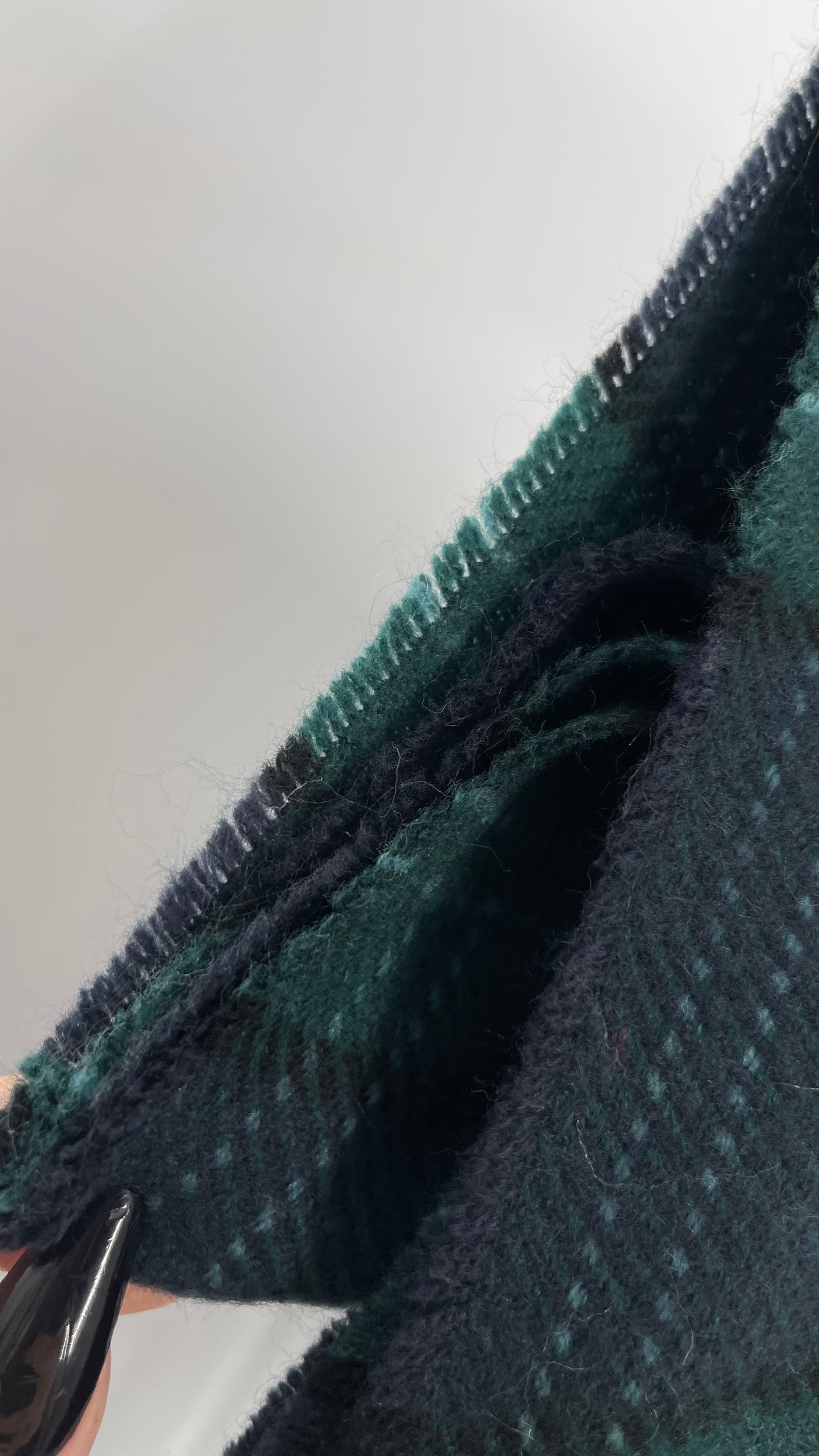 Urban Outfitters Plaid Navy Green Scarf and Matching Glove Set