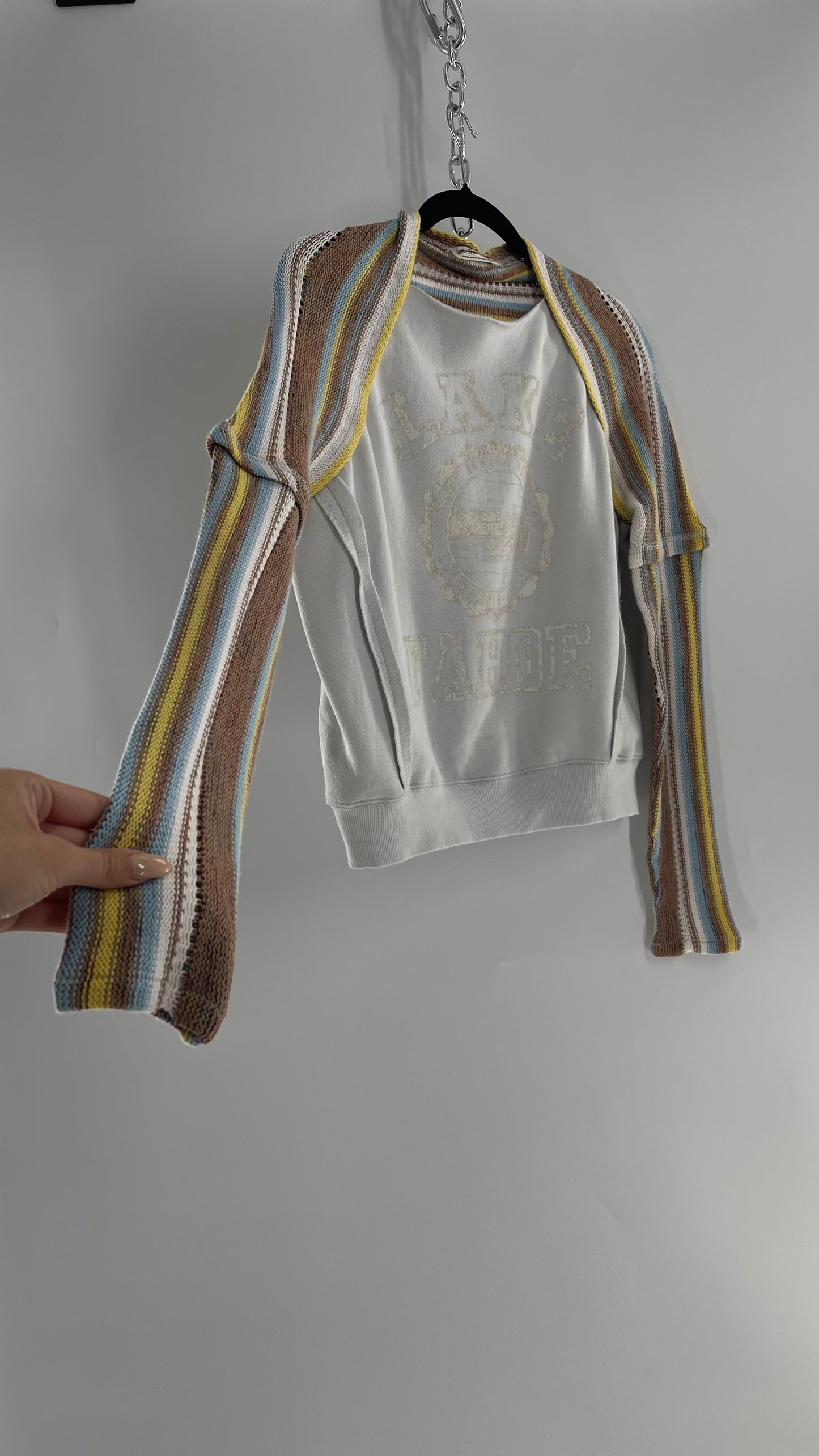 Free People Knit Sleeve Light Blue Lake Tahoe Longsleeve (Small)
