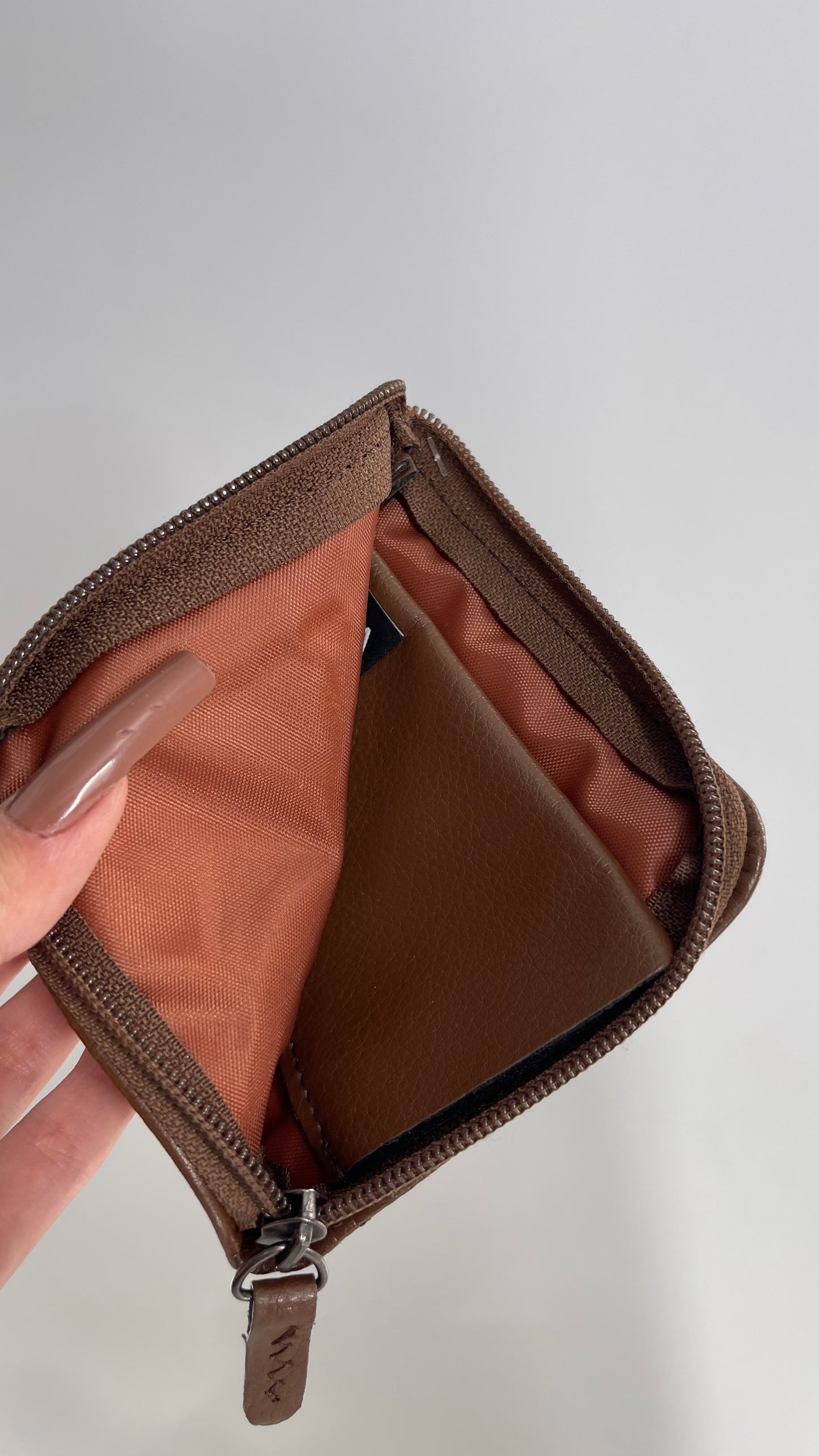 RVCA Vegan Brown Leather Embossed Wallet