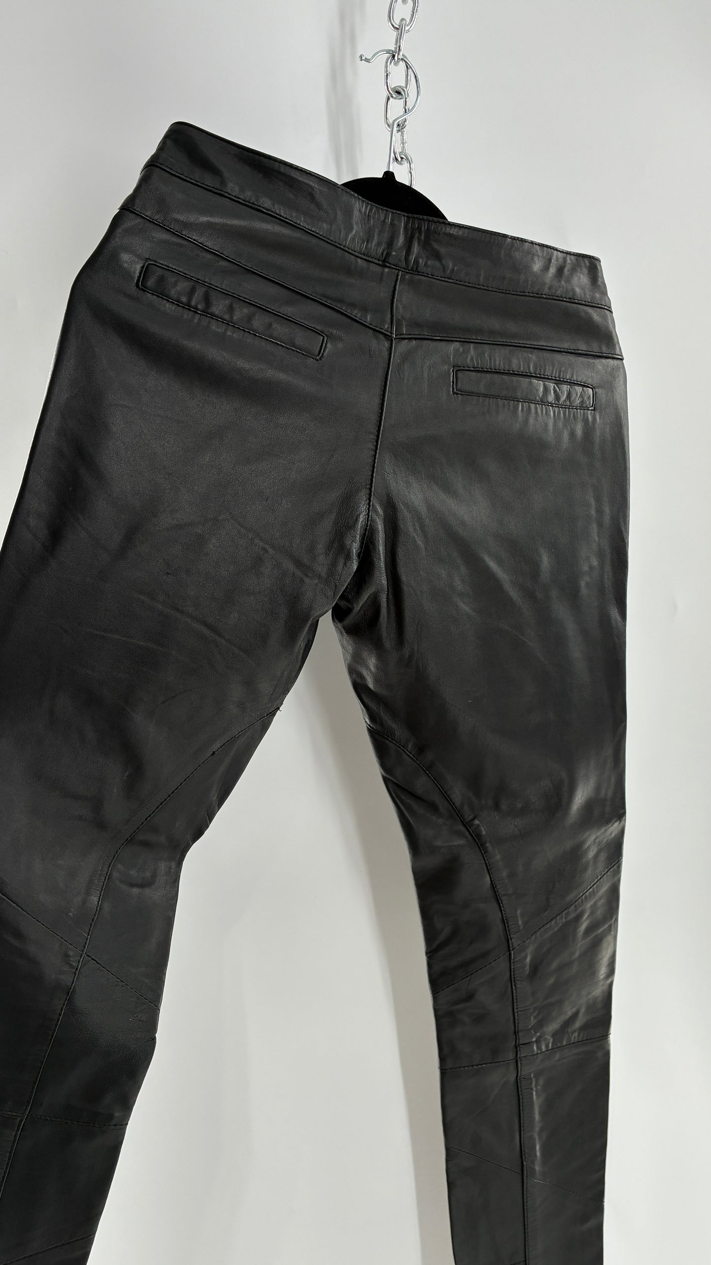 ASOS Low Rise Genuine Leather Patchwork Style Motorcycle Pants (6)