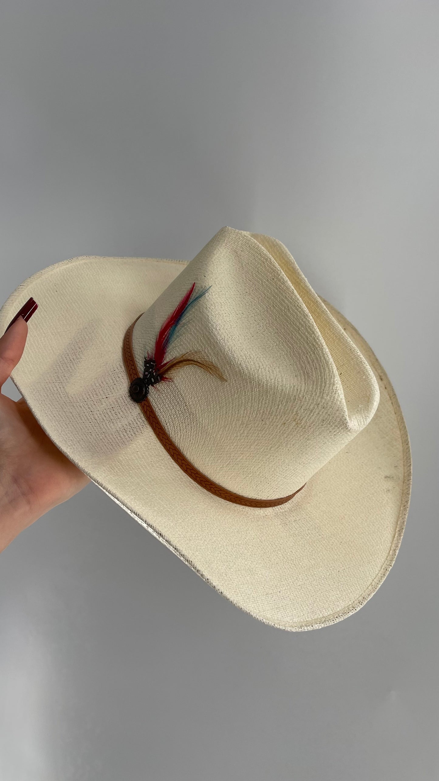 Vintage Off White Cowboy Hat