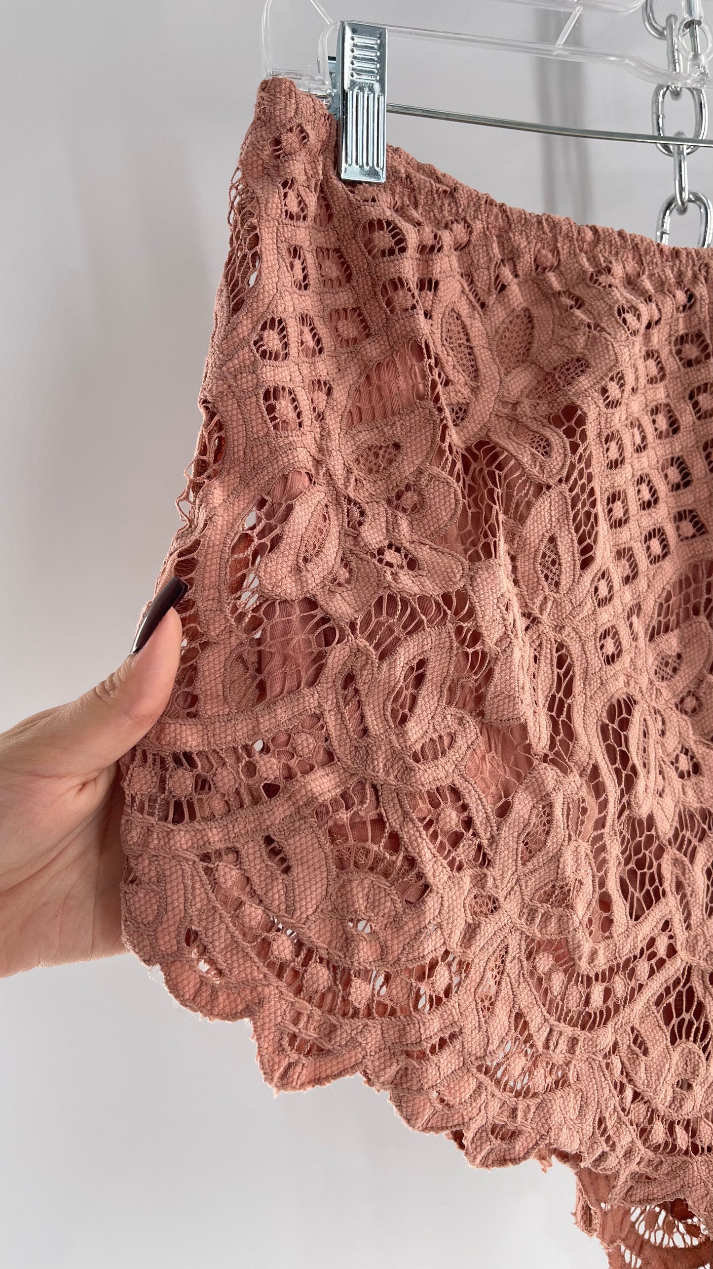 Intimately Free People Dusty Pink Lace Shorts (Large)