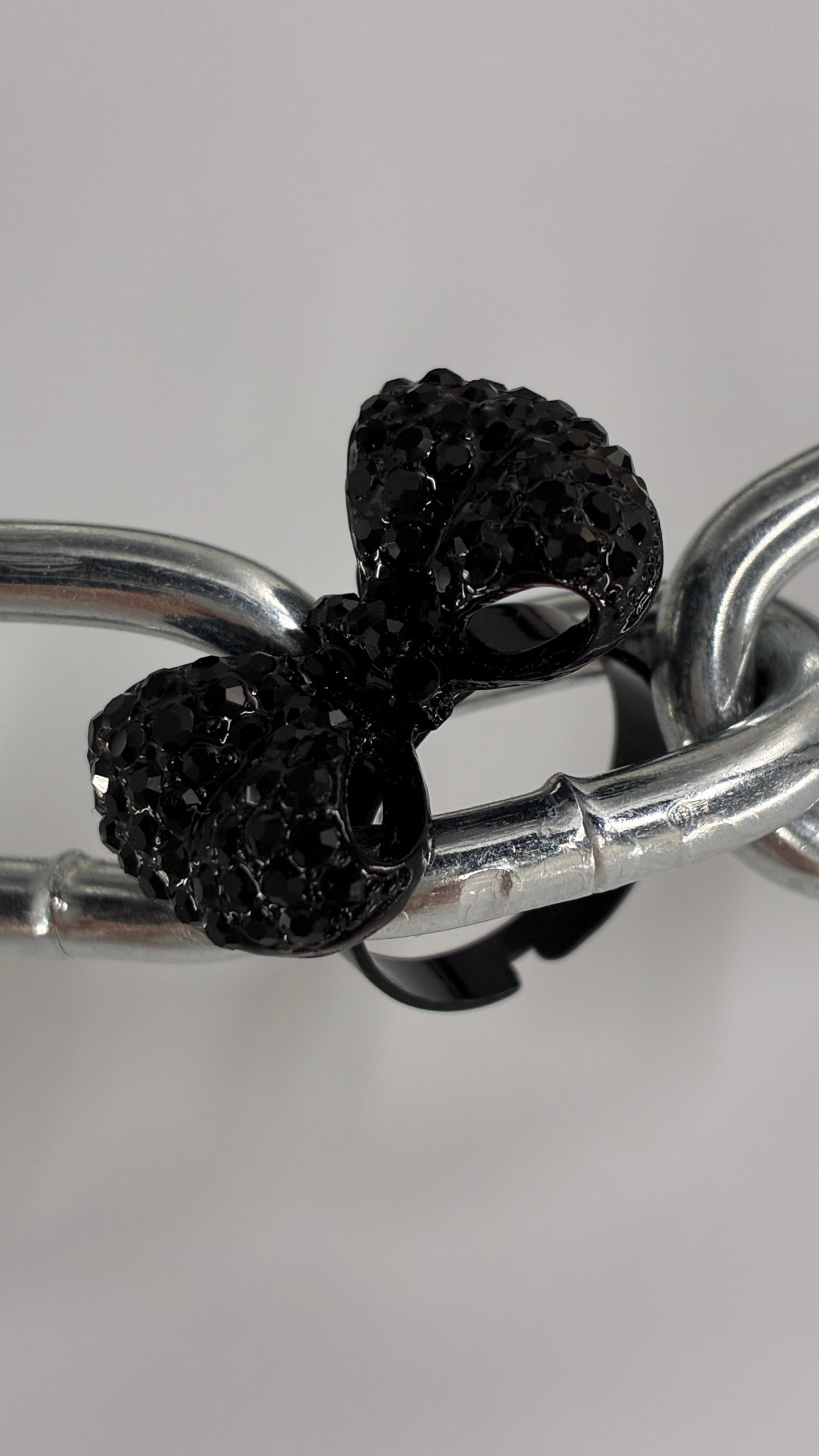 Black Rhinestone Bow Ring