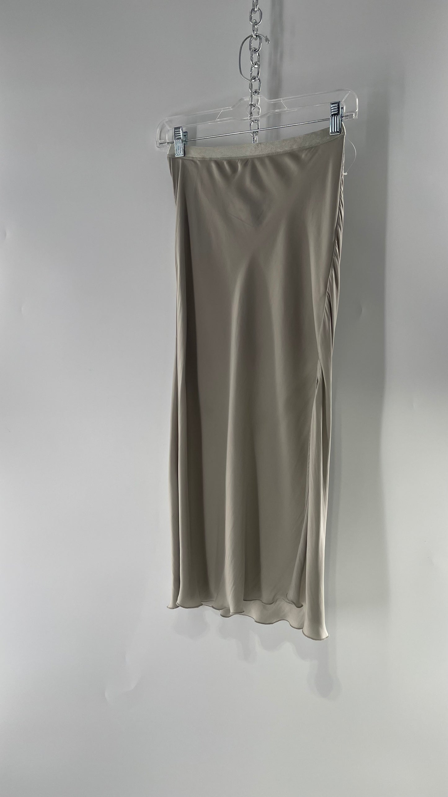 Free People Grey Satin Slip Skirt (XS)