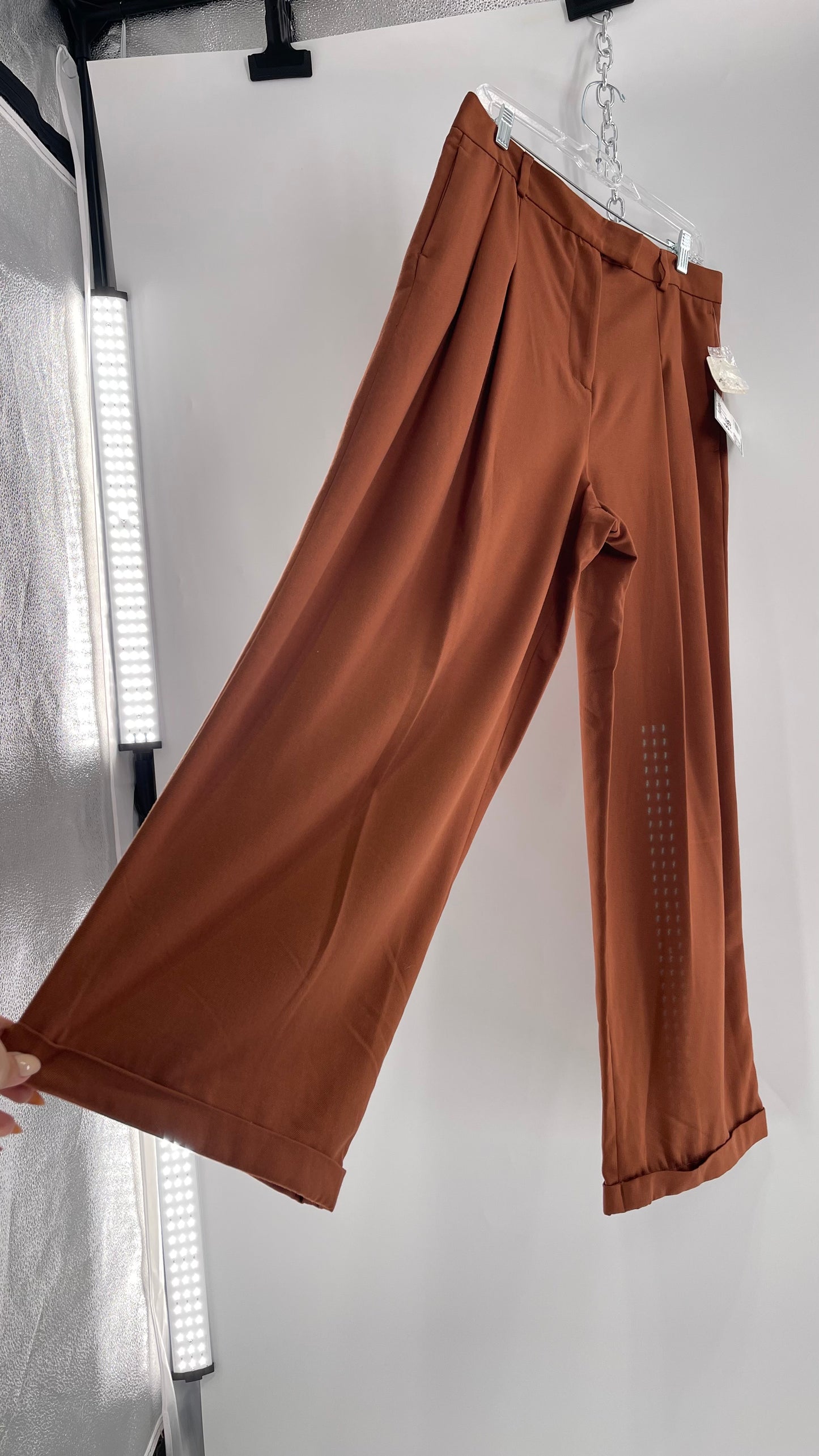 Free People Burnt Orange Wide Leg Trouser (8)