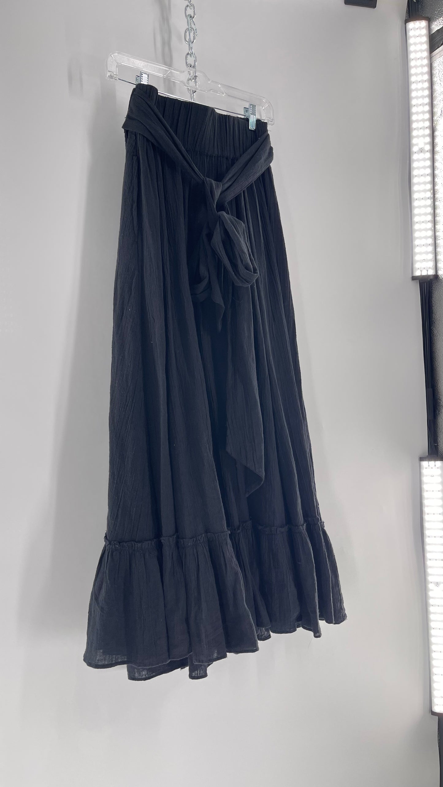 Free People Black Floor Length Skirt (Medium)