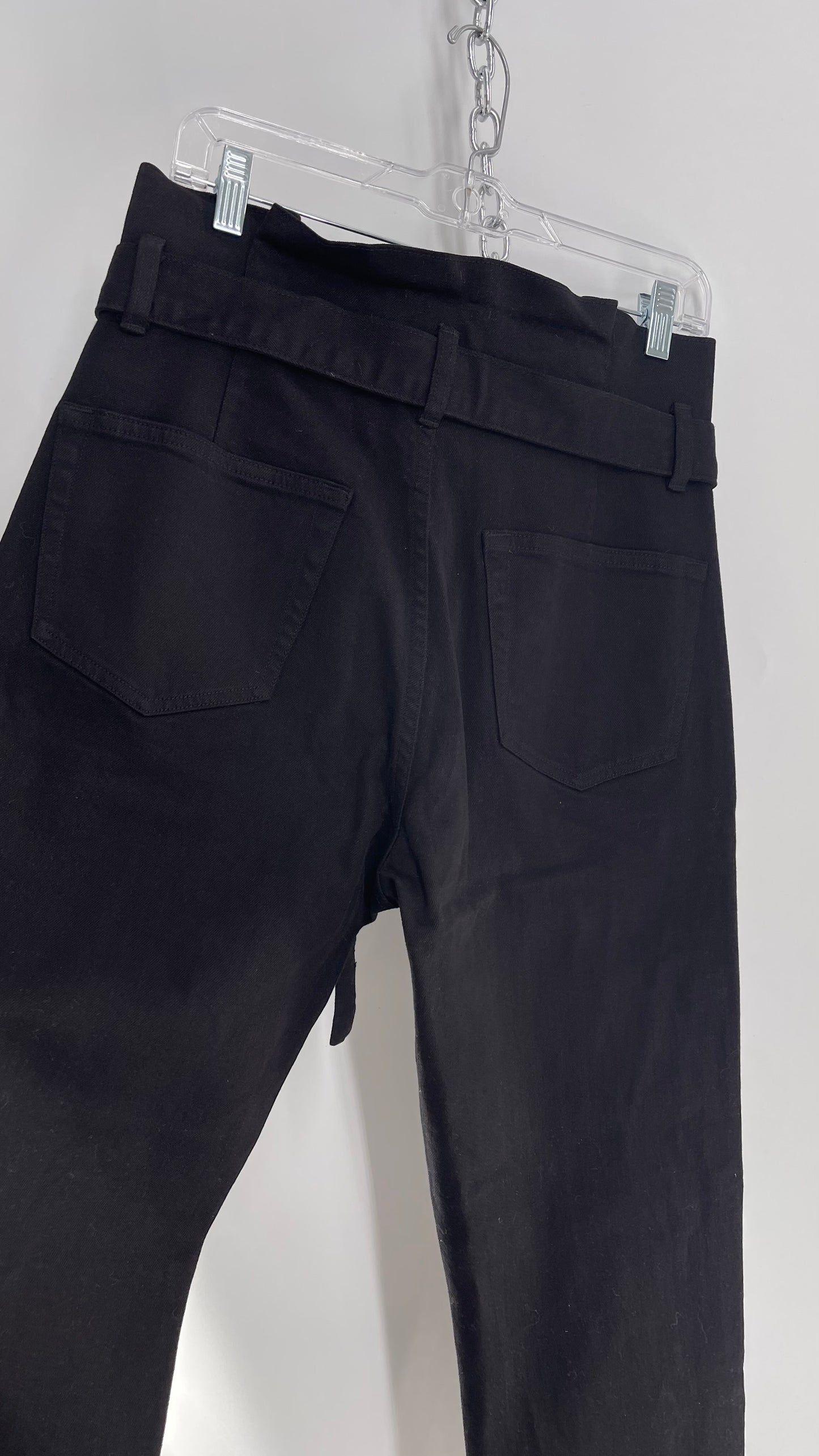FRAME Black Denim Tie Waist Straight Legs with Tags Attached (28)