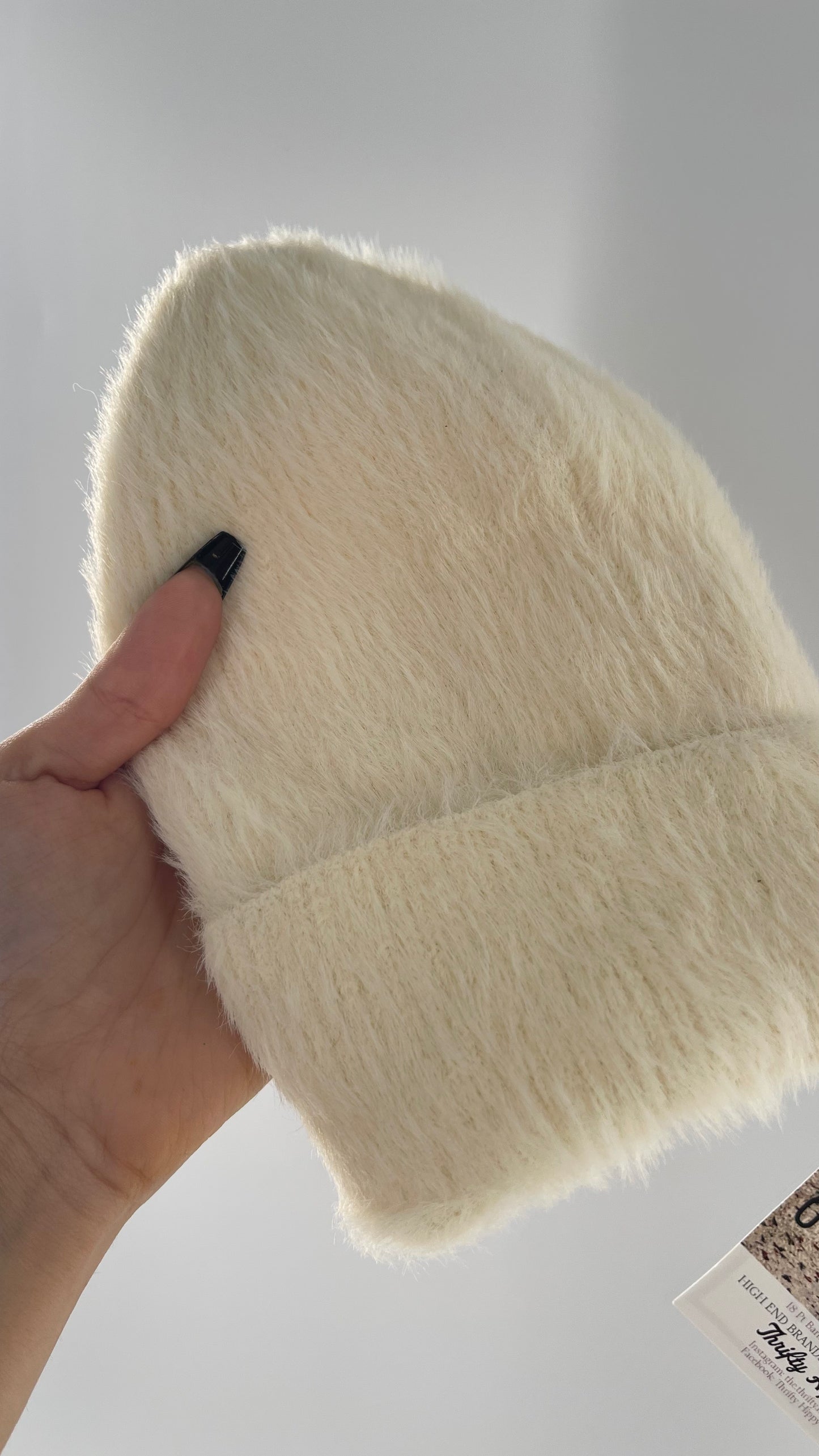 Anthropologie Sleeping on Snow White Fuzzy Beanie