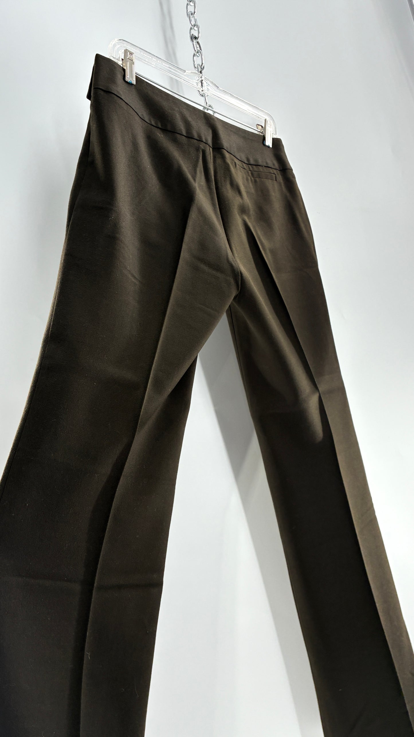 Vintage United Colors of Benneton 98% Pure Virgin Wool Brown Trousers Made in Portugal (44)