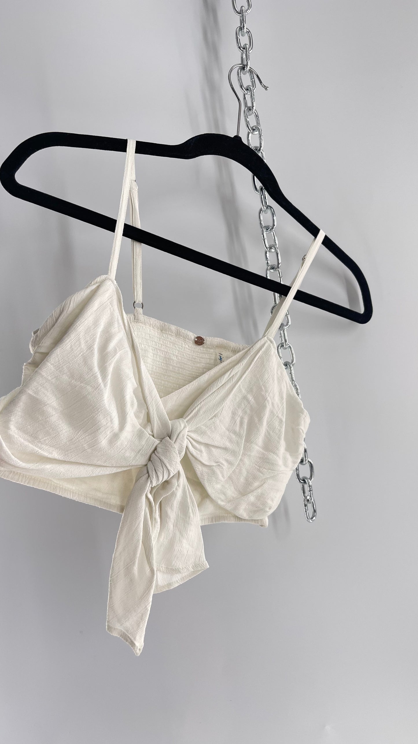 Free People Tie Bust Cropped Tank (Medium)