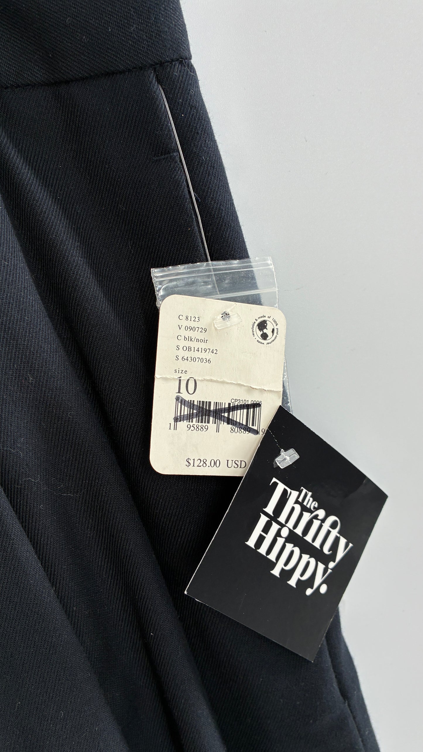 Free People Black Wide Leg, Pleated Trouser with Tags Attached (10)