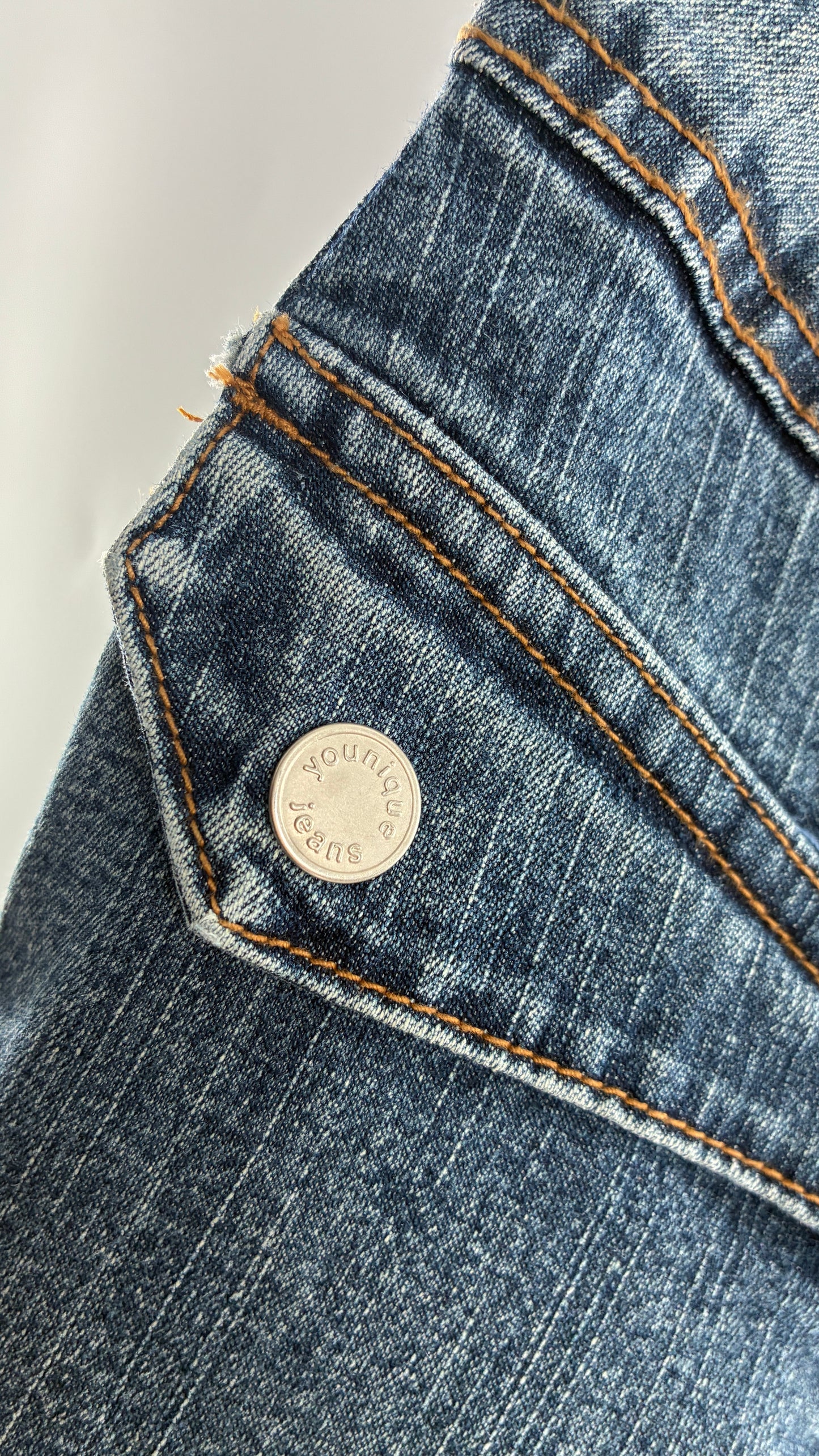 Vintage YOUNIQUE JEANS Low Rise Pocket Side Kicklfares (9)