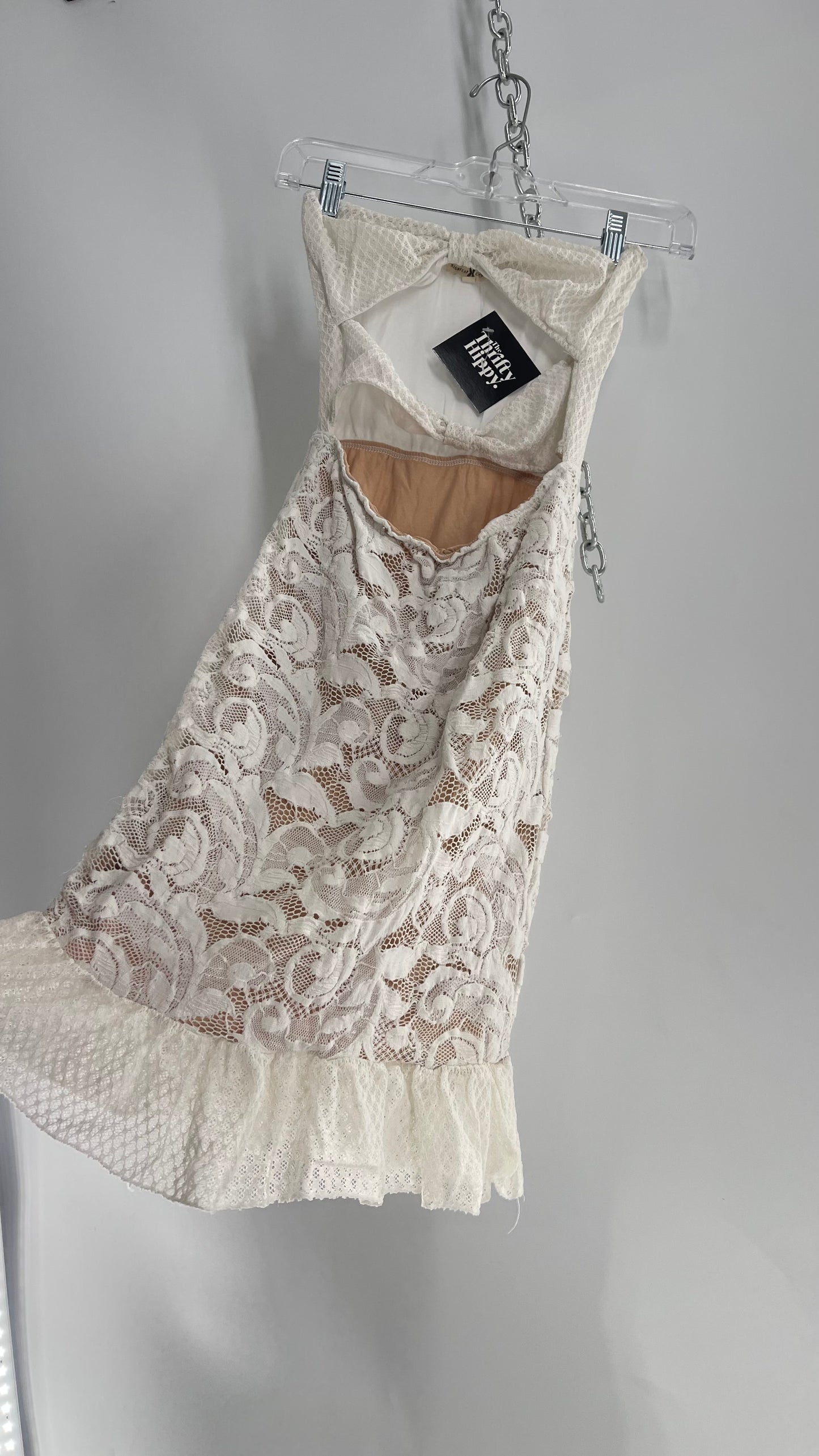 Nightcap White Cut Out Lace Mini Dress (XS)
