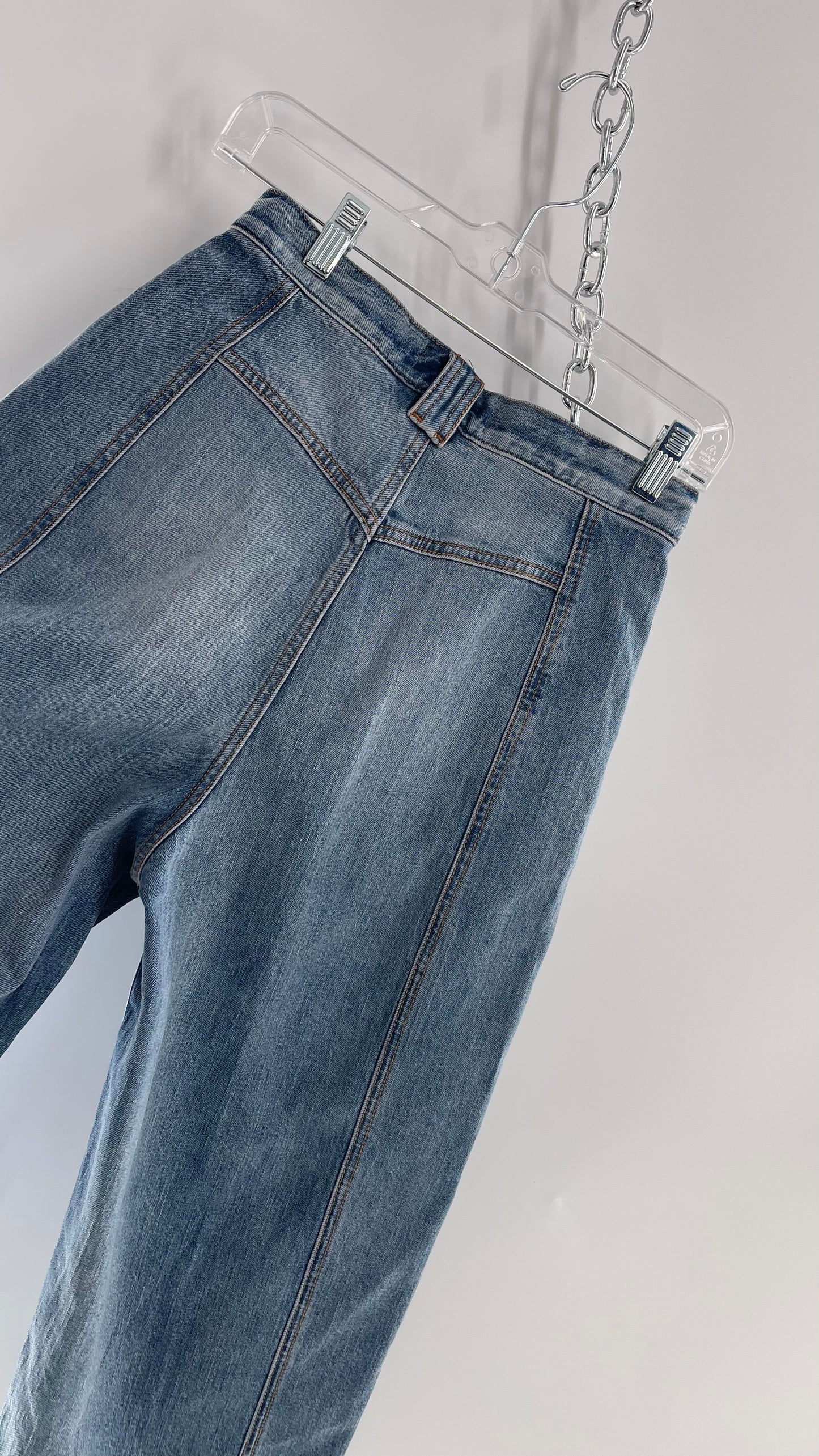 Free People Light Wash Wide Leg Slouchy Jeans (26)
