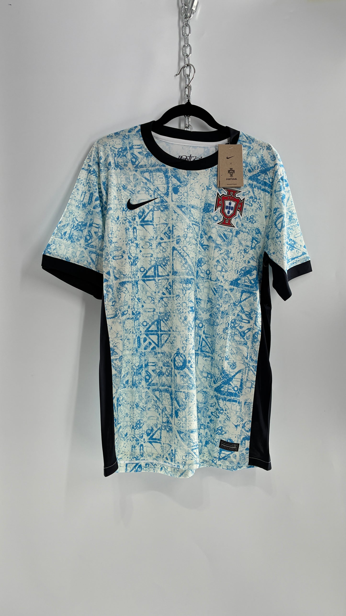 NIKE Portugal Dri-fit Soccer ADV Away Sail Blue Jersey with Tags Attached and Plastic Sleeve Bag (XL)