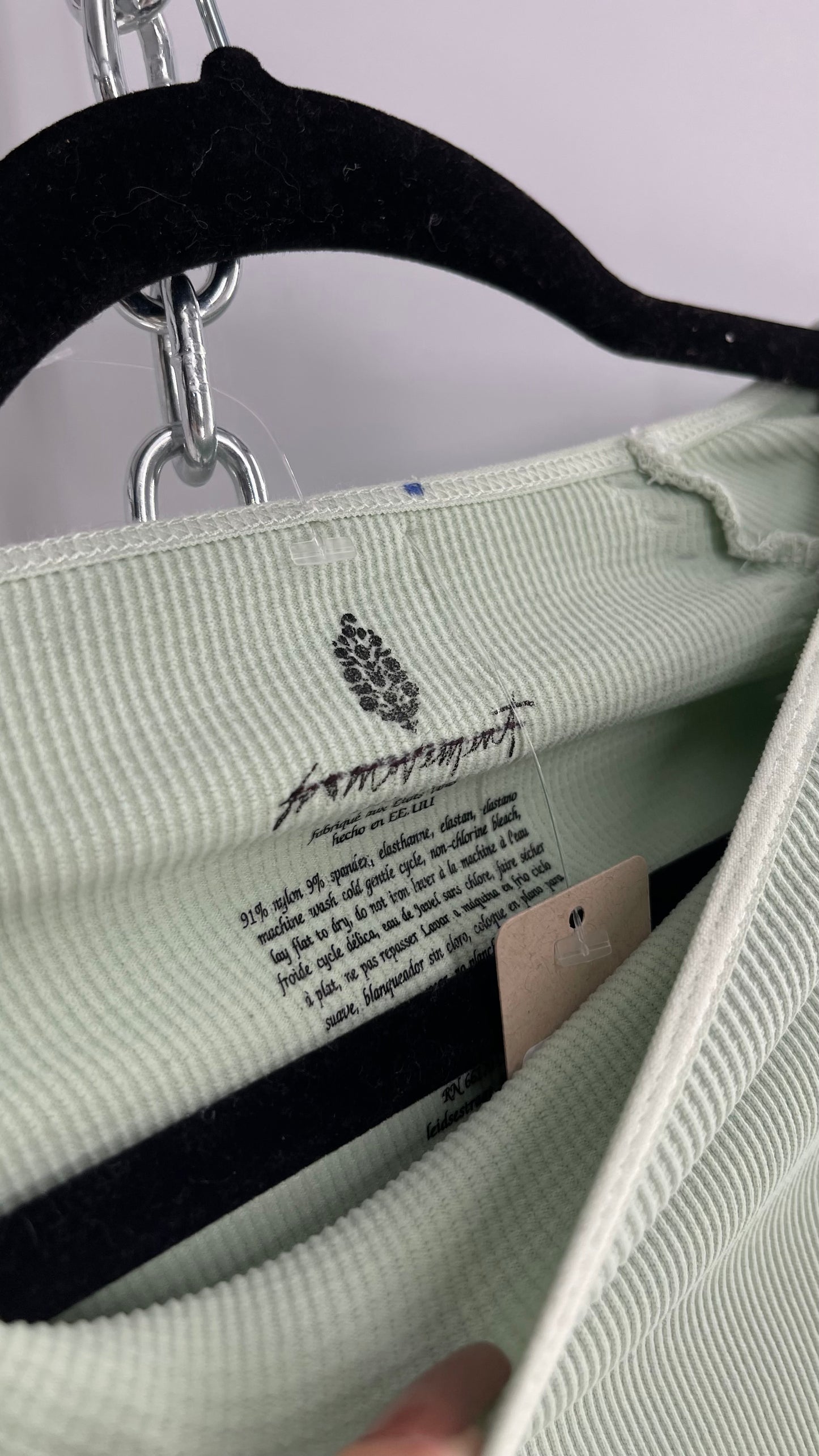 Free People Movement Seafoam Green Cut Out Long Sleeve with Thumb Holes (XS/S)